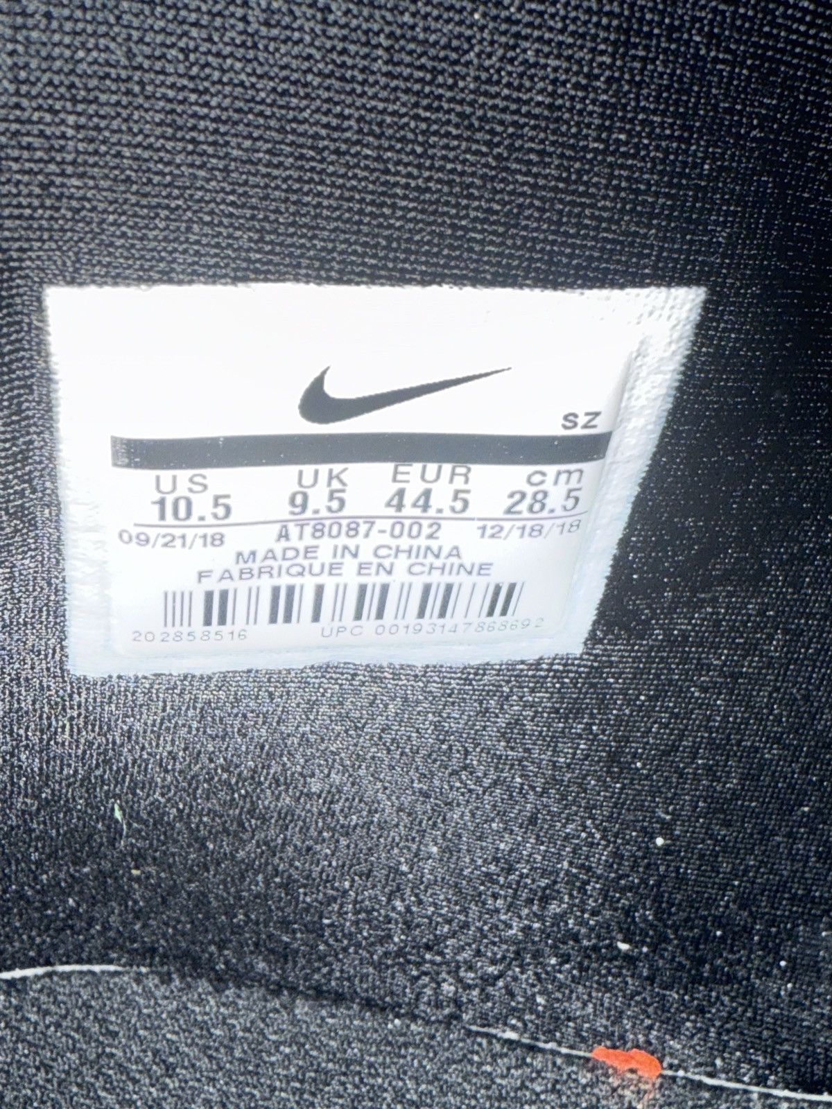 Fear of God × Nike Nike Air Fear Of God Raid ‘Black’ size 10.5 Size US 10.5 / EU 43-44 - 9 Thumbnail