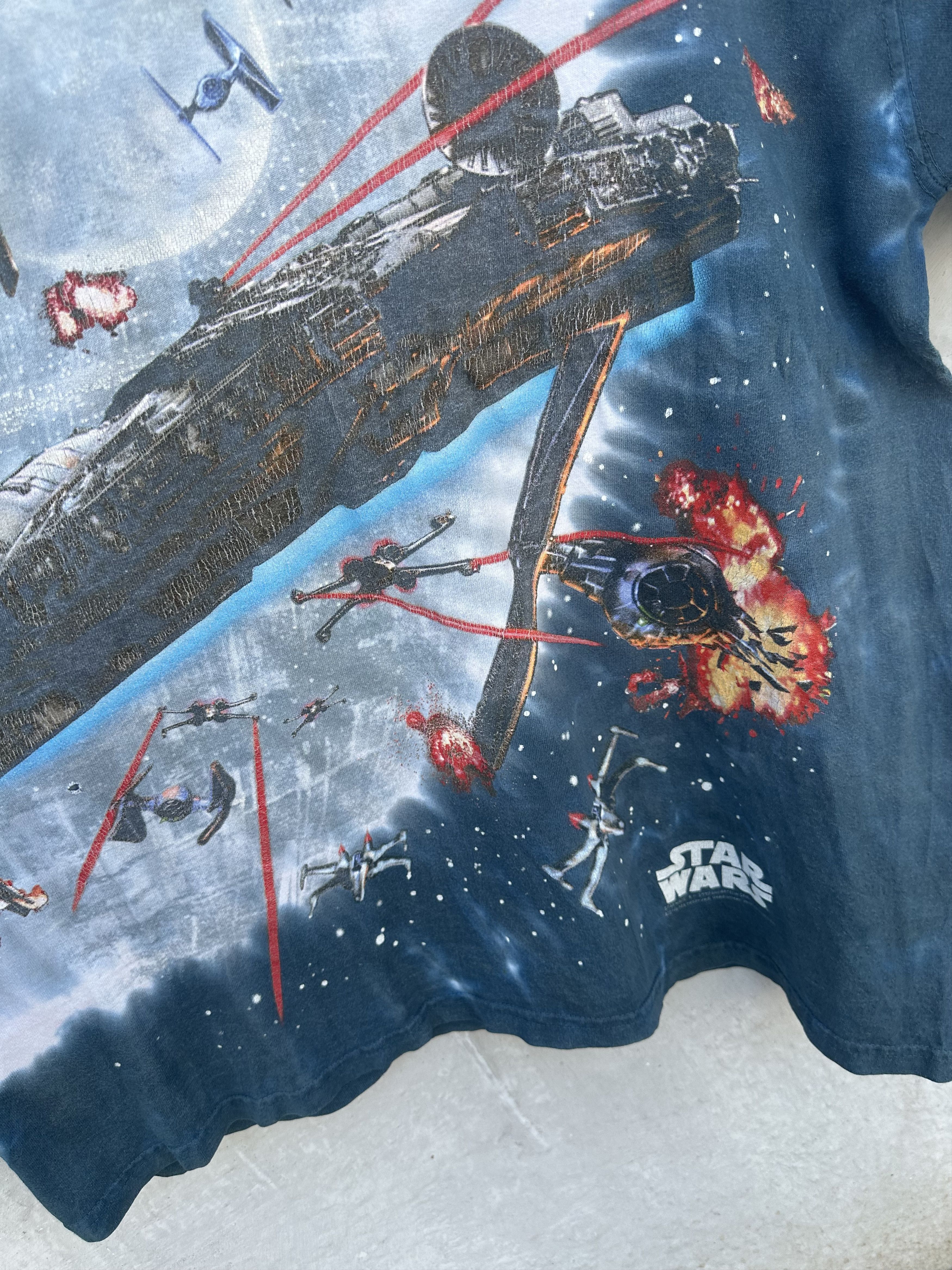 Star Wars 🔥 Vintage 1997 Liquid Blue Star Wars All Over Print Tee Size US L / EU 52-54 / 3 - 3 Thumbnail