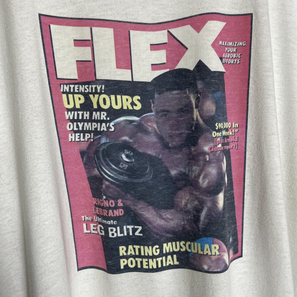 POP MAGAZINE × Vintage Vintage 90s FLEX Magazine T-Shirt Size US XL / EU 56 / 4 - 2 Thumbnail
