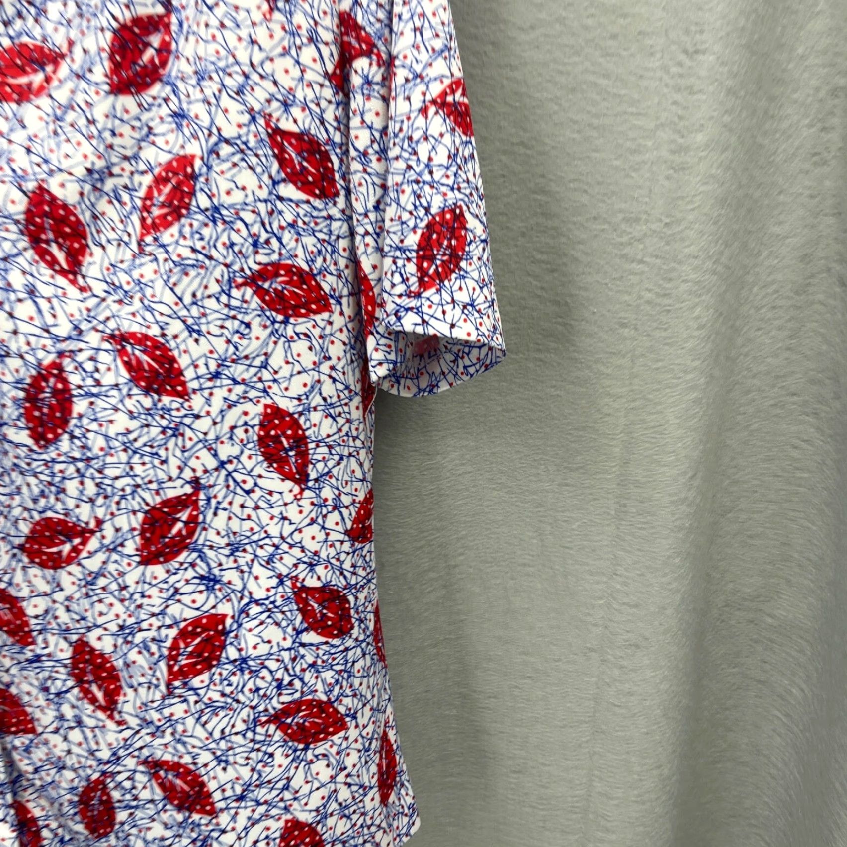 Gildan VTG Gilda of California Blouse Womens L Button Front Polyester Blue Floral Short Sleeve Collared Regular Basic 90s Theme Mens Women Size L / US 10 / IT 46 - 5 Thumbnail