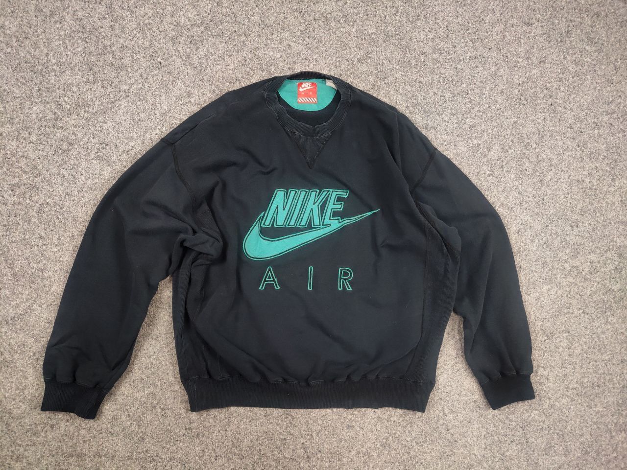 Nike Vintage 80s Nike Air Embroidered Crewneck Blue Sweatshirt Size US M / EU 48-50 / 2 - 8 Thumbnail