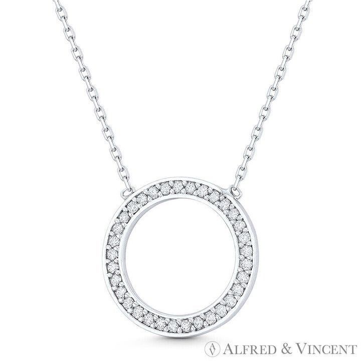 Other 17mm Eternity Circle CZ Crystal Pendant & Chain Necklace Size ONE SIZE - 1 Preview