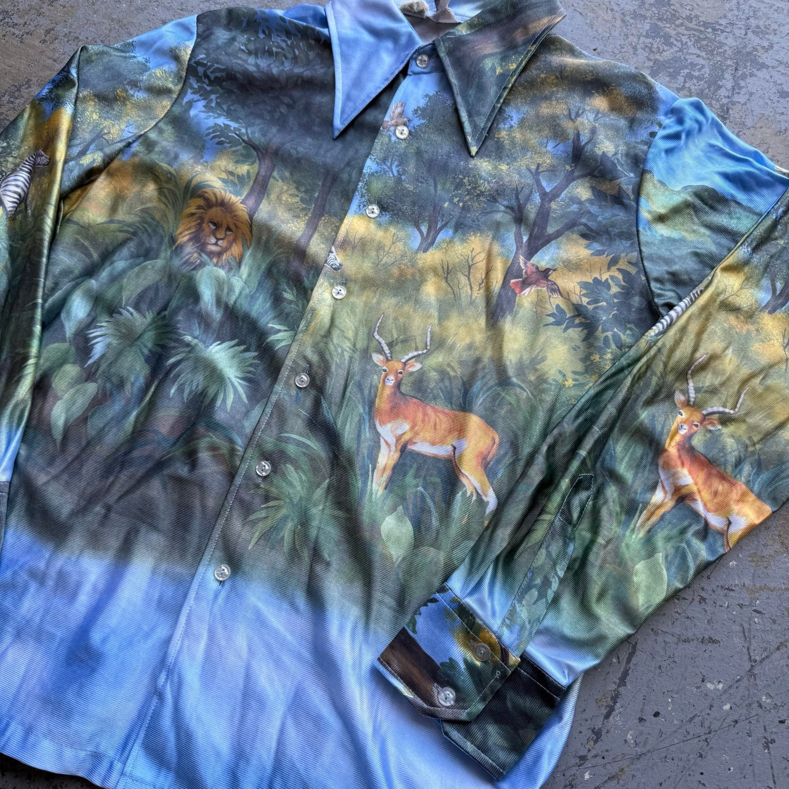 Kennington Ltd. × Vintage Kennington Garden Of Eden Style Overprint Button Up Shirt XL Size US XL / EU 56 / 4 - 2 Thumbnail