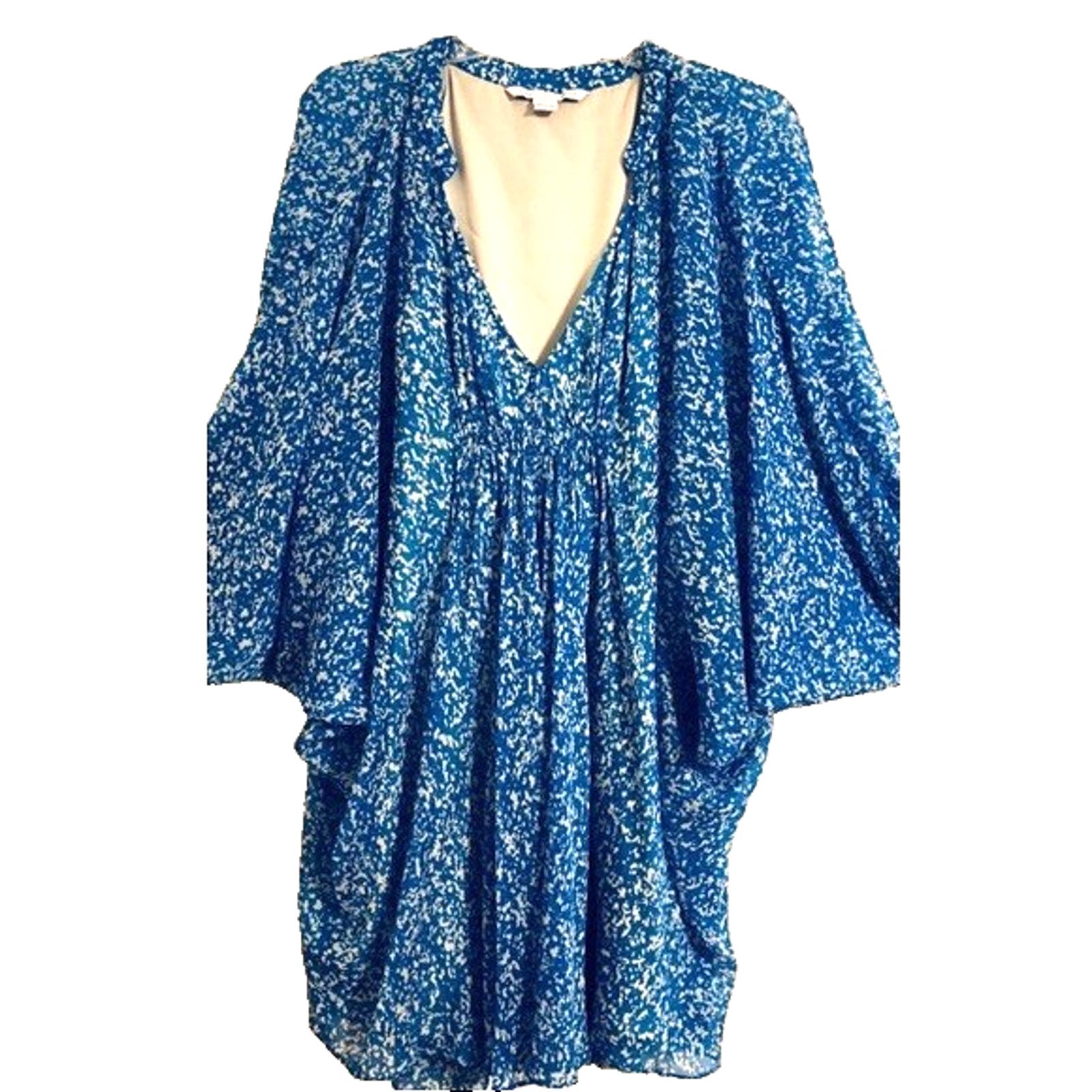 Diane von Furstenberg Diane Von Furstenberg Fleurette Dress Fleck Blue Chiffon 2 Size XS / US 0-2 / IT 36-38 - 4 Thumbnail