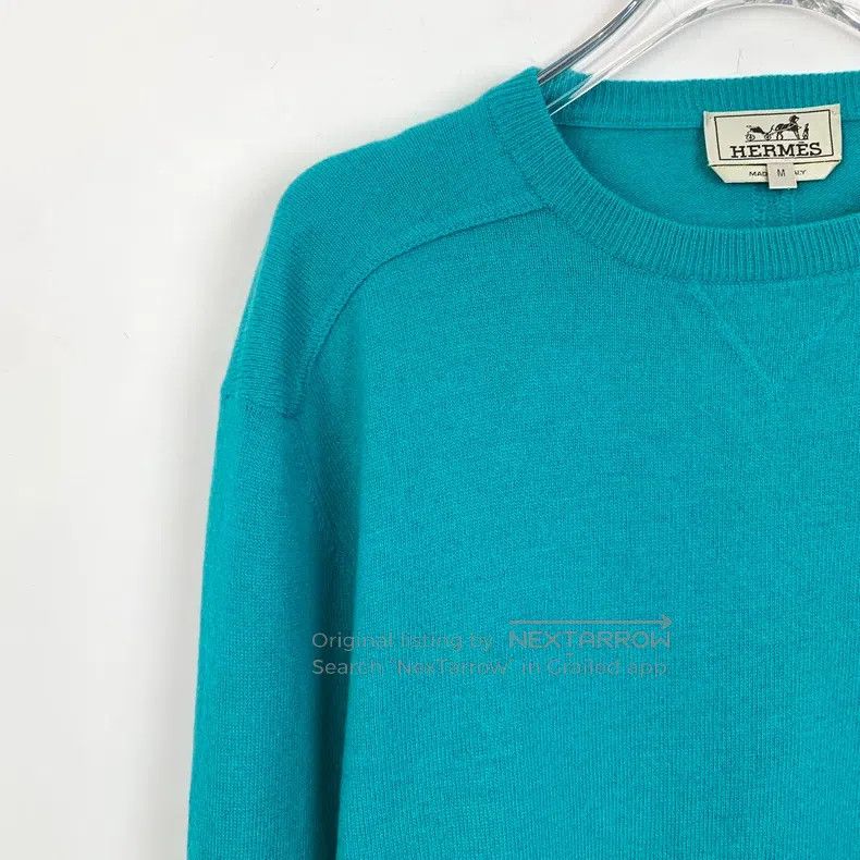 Hermes Hermes Blue wool round-neck long-sleeve knit top Size US M / EU 48-50 / 2 - 3 Thumbnail