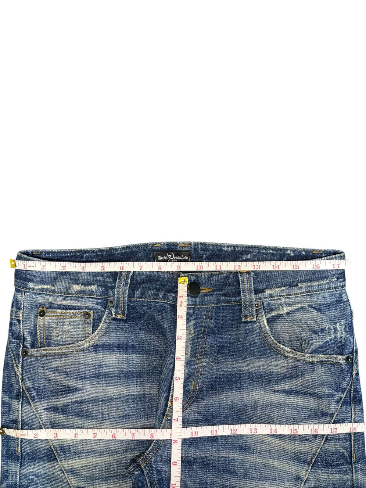 Number (N)ine Vintage Black Revolution Mud Wash Distress Loose Jeans Size US 35 - 6 Thumbnail