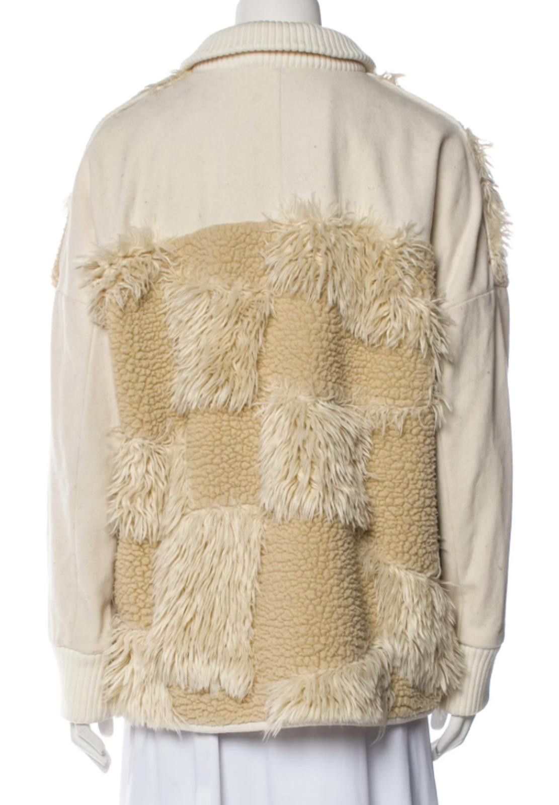 Tobias Birk Nielsen Tibi Akiak Patchwork Faux Fur Sherpa Jacket, Sz S Size S / US 4 / IT 40 - 4 Thumbnail