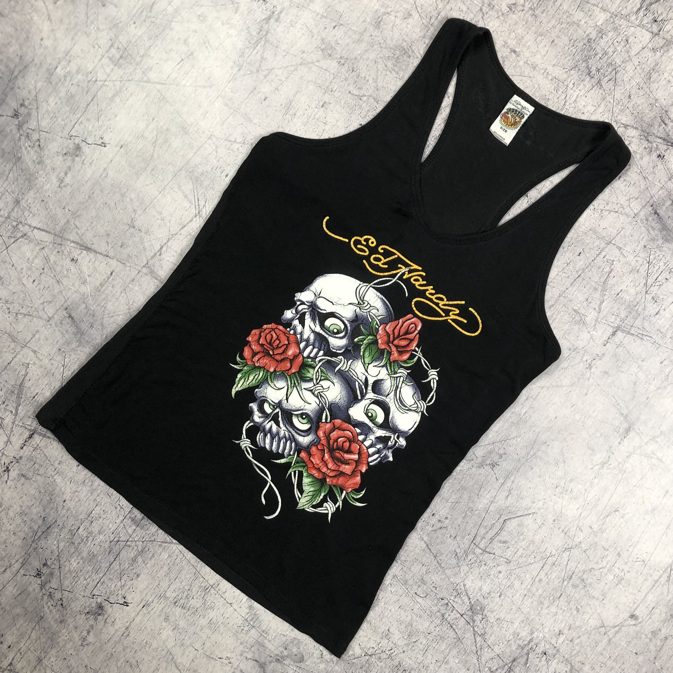 Ed Hardy Ed Hardy Tattoo Skulls Rose Tank Top Size M / US 6-8 / IT 42-44 - 3 Thumbnail