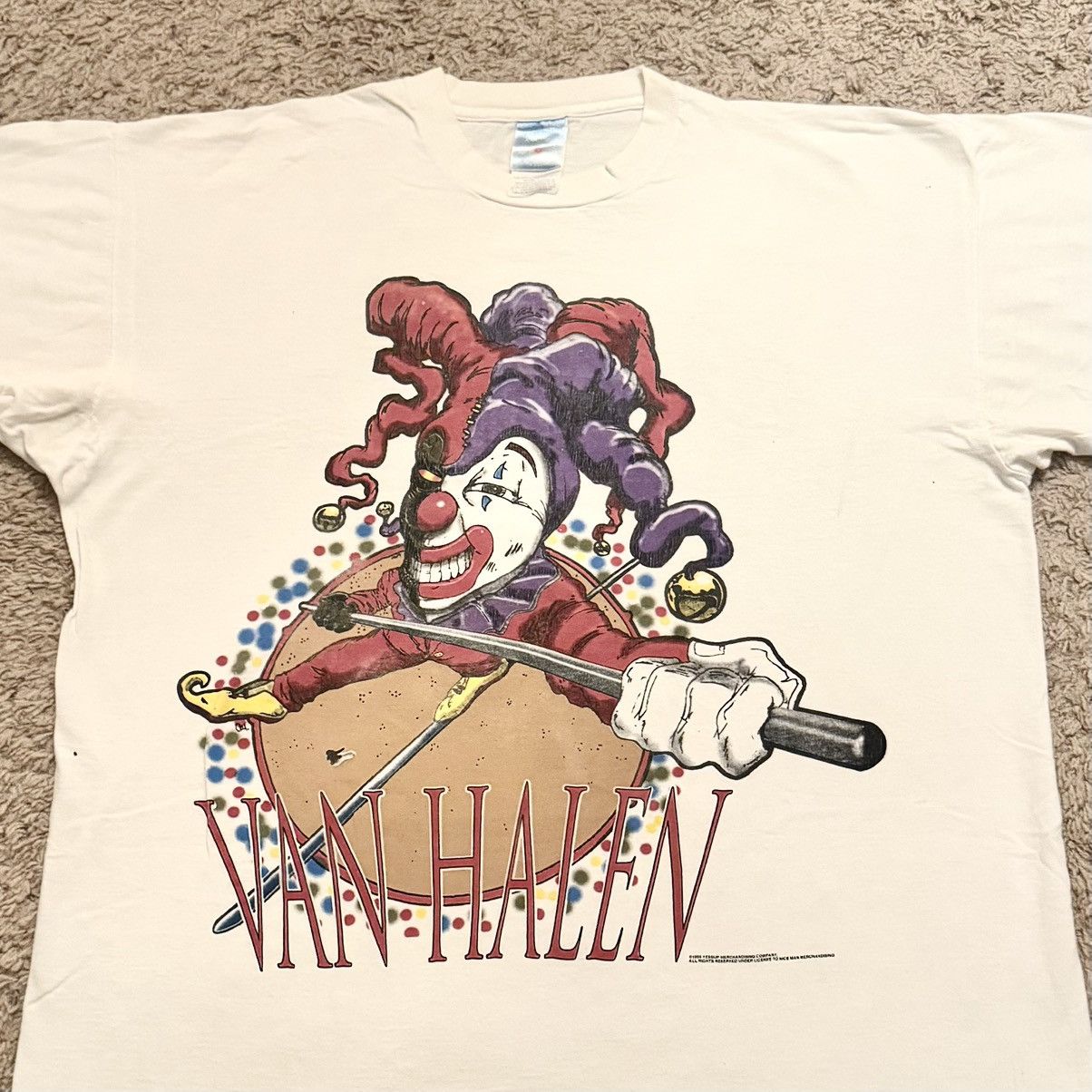 Vintage Vintage 1995 Van Halen Balance Tour Clown Graphic Tee Size US XL / EU 56 / 4 - 3 Thumbnail