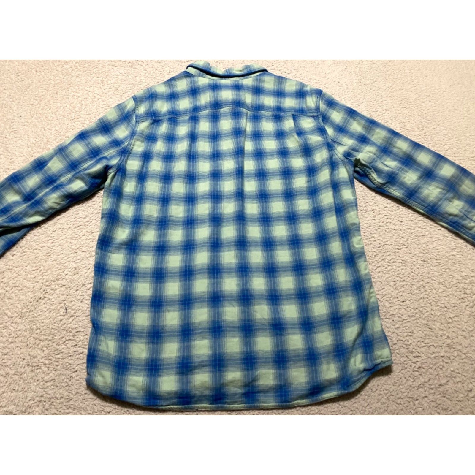 Vintage Alesbury Mens Large Shirt Blue Plaid Long Sleeve Button-Front 100% Cotton Slim Size US L / EU 52-54 / 3 - 7 Thumbnail