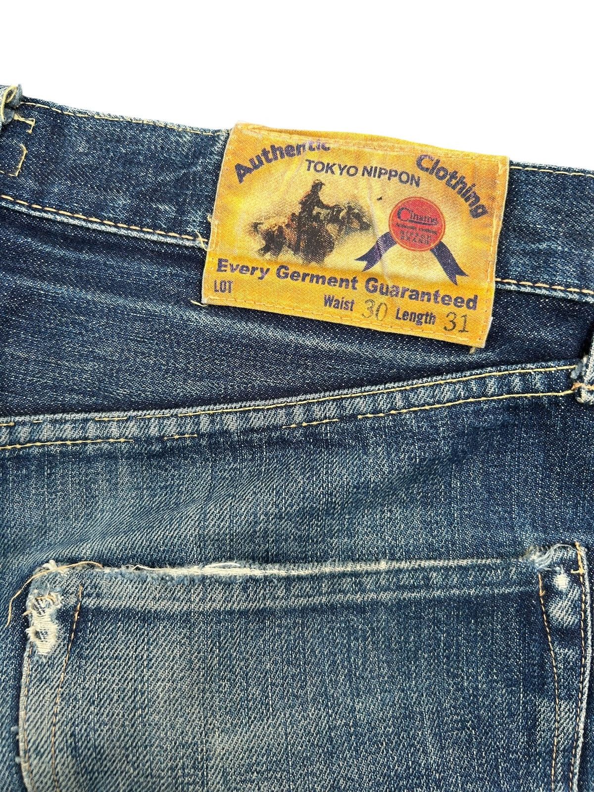 Kapital Vintage Japanese Brand CINAME Selvedge Distressed Denim Jean Size US 32 / EU 48 - 5 Thumbnail