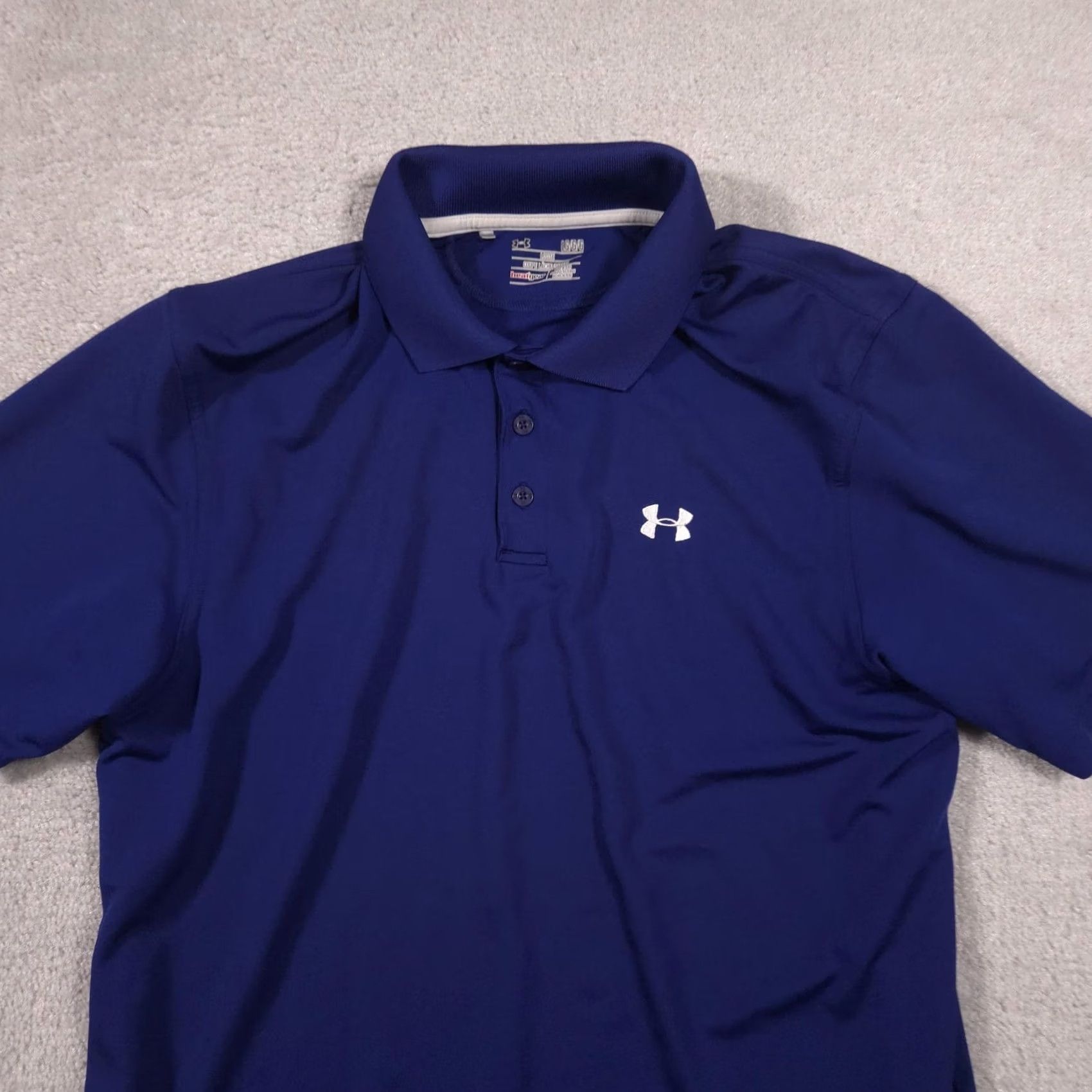 Under Armour Under Armour Polo Shirt Mens Large Blue Short Sleeve Golf Performance HeatGear Size US L / EU 52-54 / 3 - 4 Thumbnail