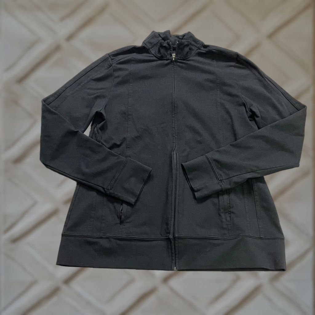 Lands' End Lands' End Full Zip Active Jacket Womens Small Black Compression Mock Neck Gym Size S / US 4 / IT 40 - 1 Thumbnail