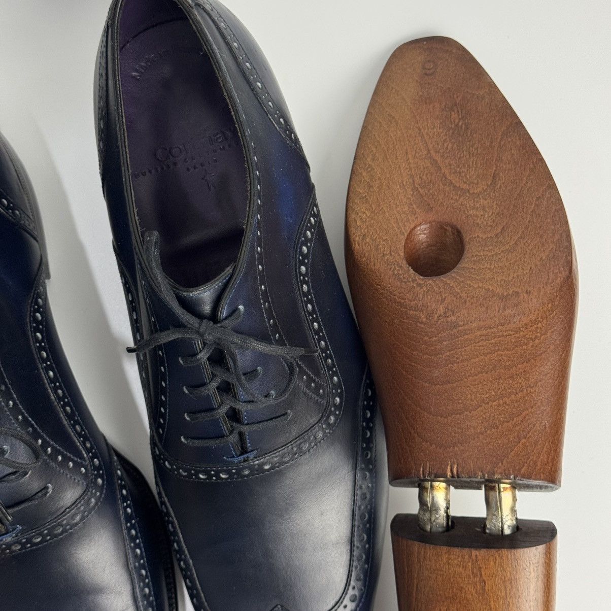 Corthay Corthay Bespoke Wingtip Oxford Navy Blue PatinaLeather Shoes Size US 10 / EU 43 - 23 Thumbnail