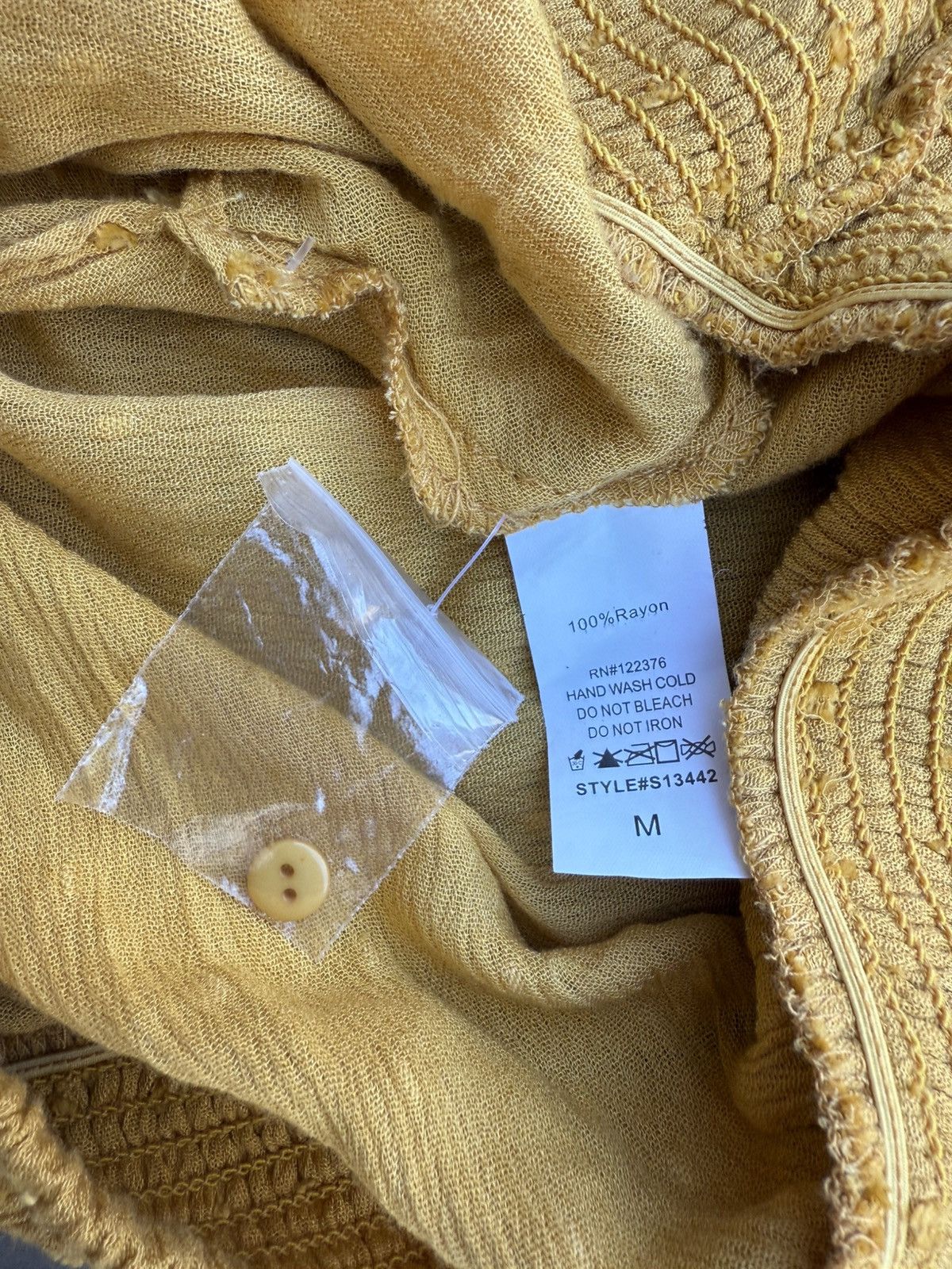 Other Mustard Seed Yellow Cropped Top V-Neck Peasant Swiss Dot Size M / US 6-8 / IT 42-44 - 9 Thumbnail