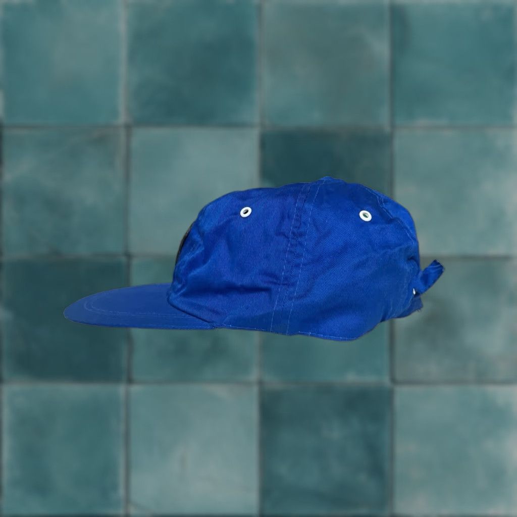 Vintage VINTAGE Africa Leather Patch Soft Body Hat Cap Adult OSFA Blue 90s Deadstock NWOT Leather Patch Cap Mens Size ONE SIZE - 1 Thumbnail