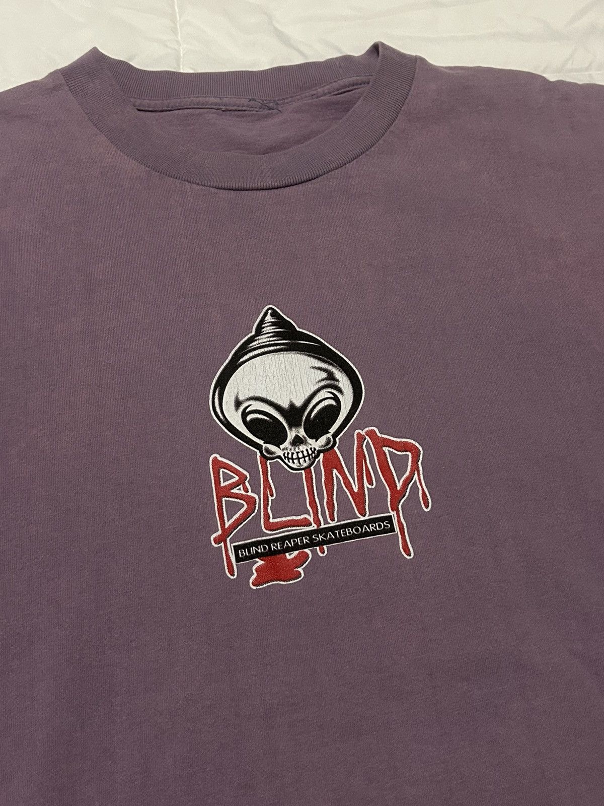 Blind Skateboards Vintage Blind Skateboards Reaper Purple Fader Graphic Tee Size US L / EU 52-54 / 3 - 1 Thumbnail