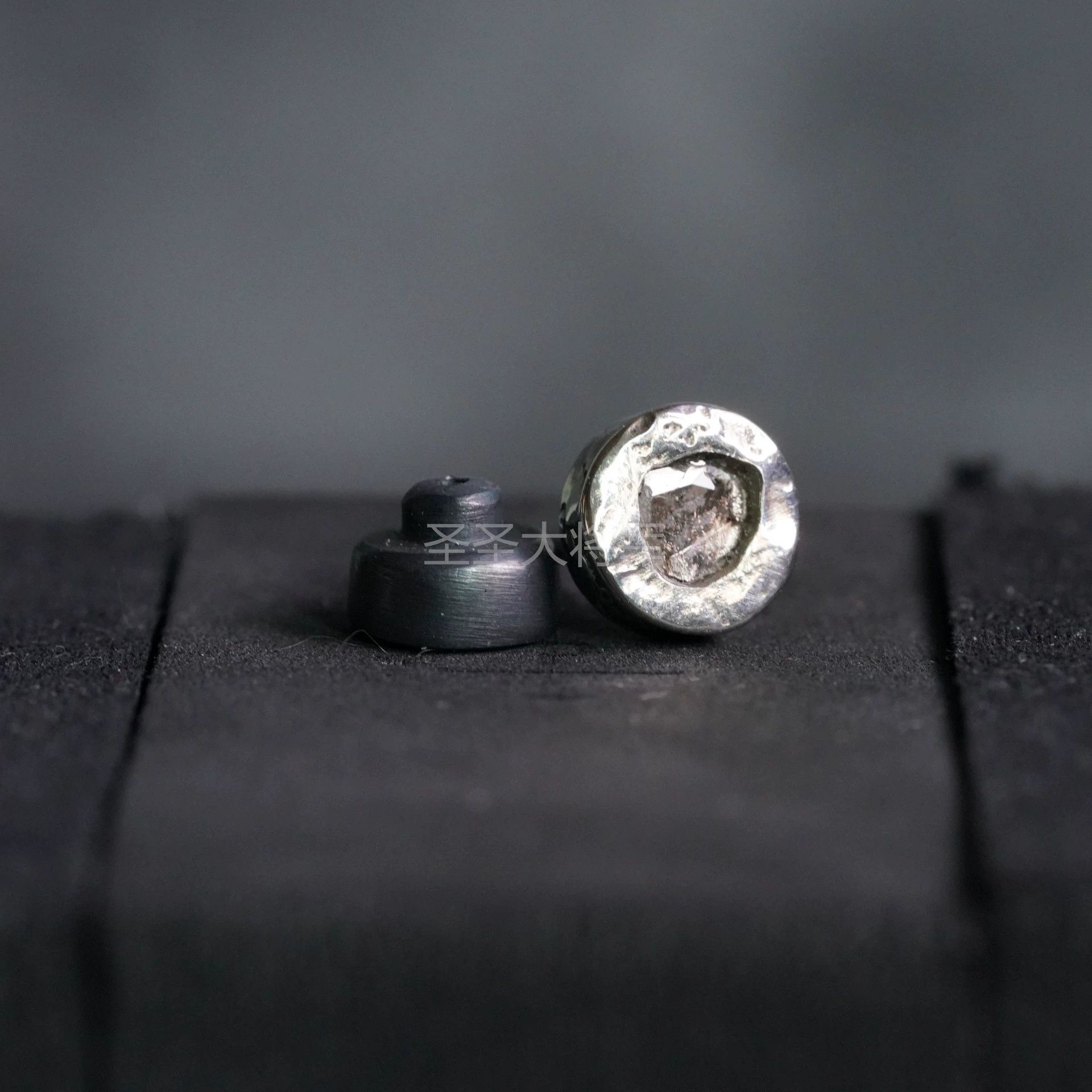 Parts Of Four Parts of Four 10k WGP Diamond Raw 7mm Silver Earrings Size ONE SIZE - 3 Thumbnail