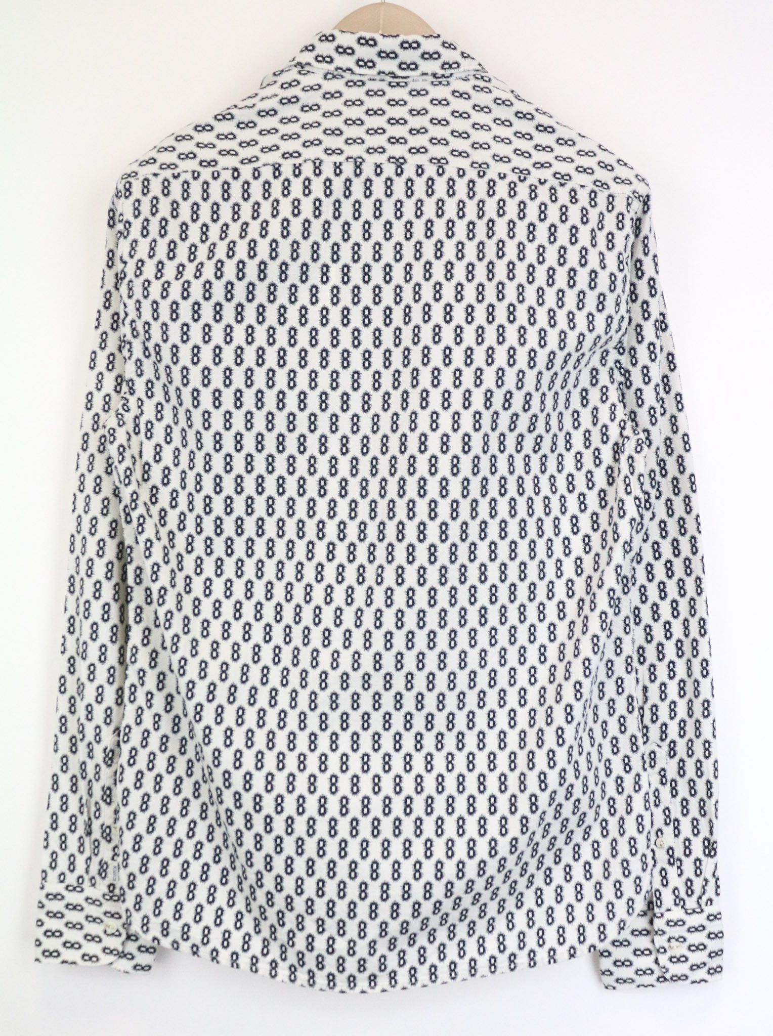 Scotch & Soda AMS COUTURE L White Navy Patterned Cotton Shirt 75667 Size US L / EU 52-54 / 3 - 2 Thumbnail