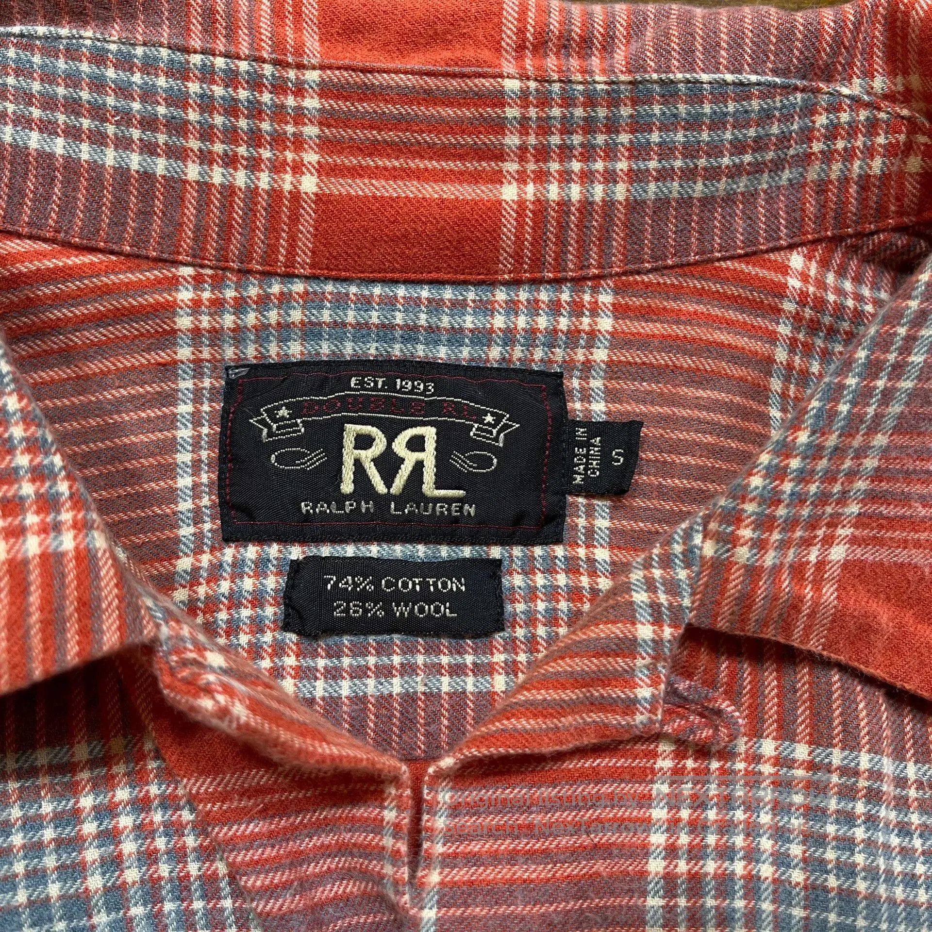 RRL Ralph Lauren RRL Vintage Wool Plaid Shirt. Size US S / EU 44-46 / 1 - 3 Thumbnail
