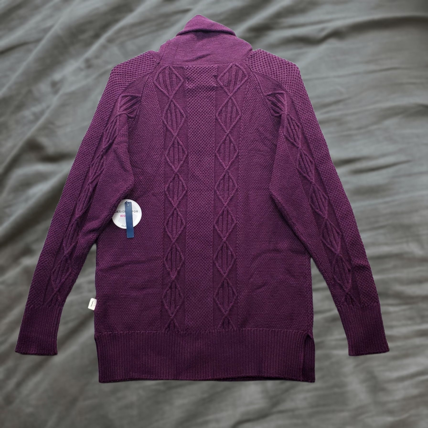 Vintage Magellan Magellan Outdoors Classic Sweater Womens XS Purple Cable-Knit Turtleneck Slit Pullover Size XS / US 0-2 / IT 36-38 - 1 Thumbnail