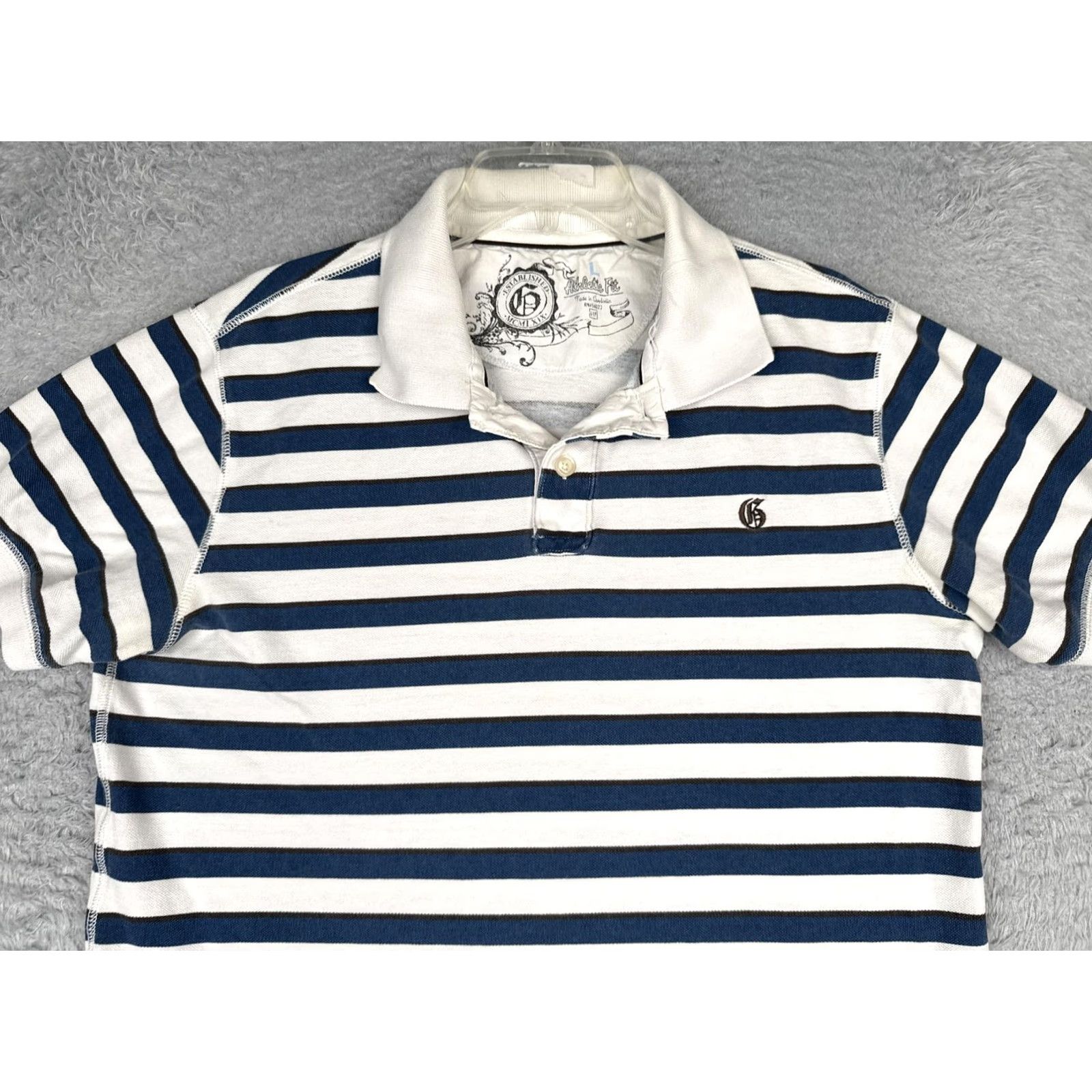 Gap Gap Polo Shirt Mens L Blue White Striped Athletic Fit Logo Casual Knit Shirt Size US L / EU 52-54 / 3 - 4 Thumbnail