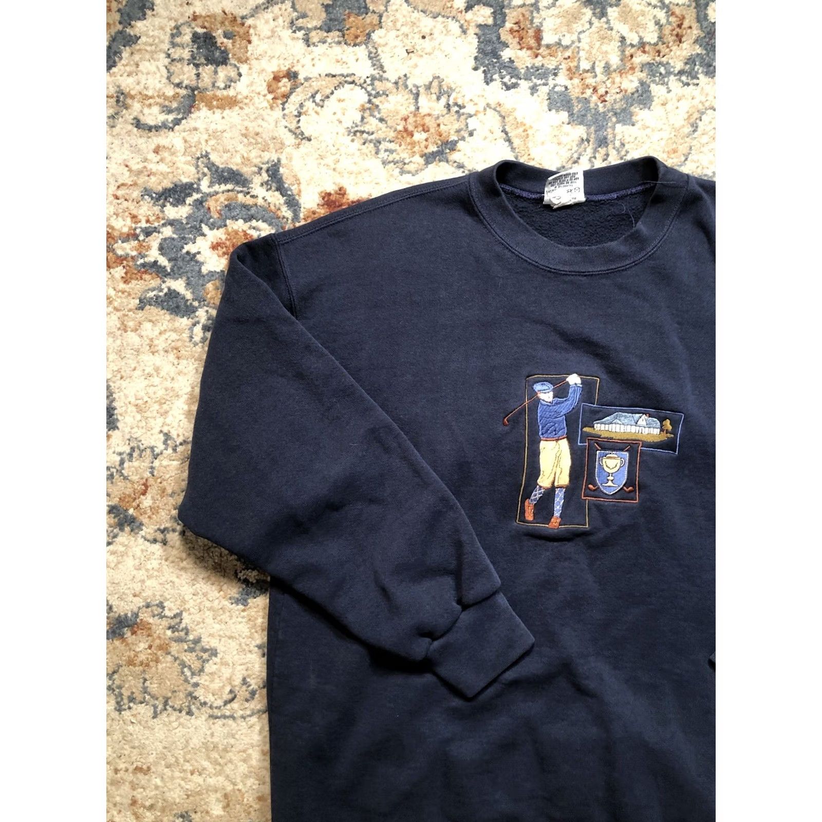 Nutmeg VINTAGE Nutmeg Sweatshirt Mens XL Blue Embroidered USA Crewneck 90s Golf Pullover Sweatshirt Size US XL / EU 56 / 4 - 3 Thumbnail