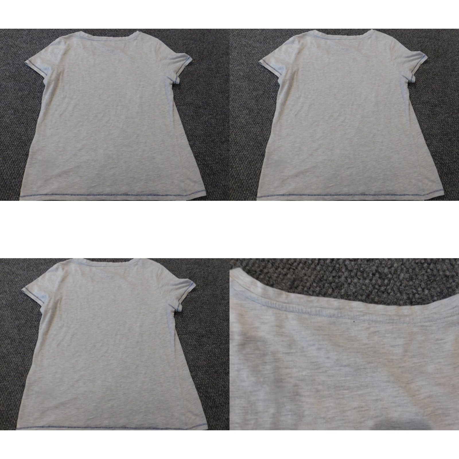 Tommy Hilfiger Tommy Hilfiger Womens Blouse L Gray Heart Graphic Crew Neck Short Sleeve Cotton Classic Size L / US 10 / IT 46 - 8 Thumbnail