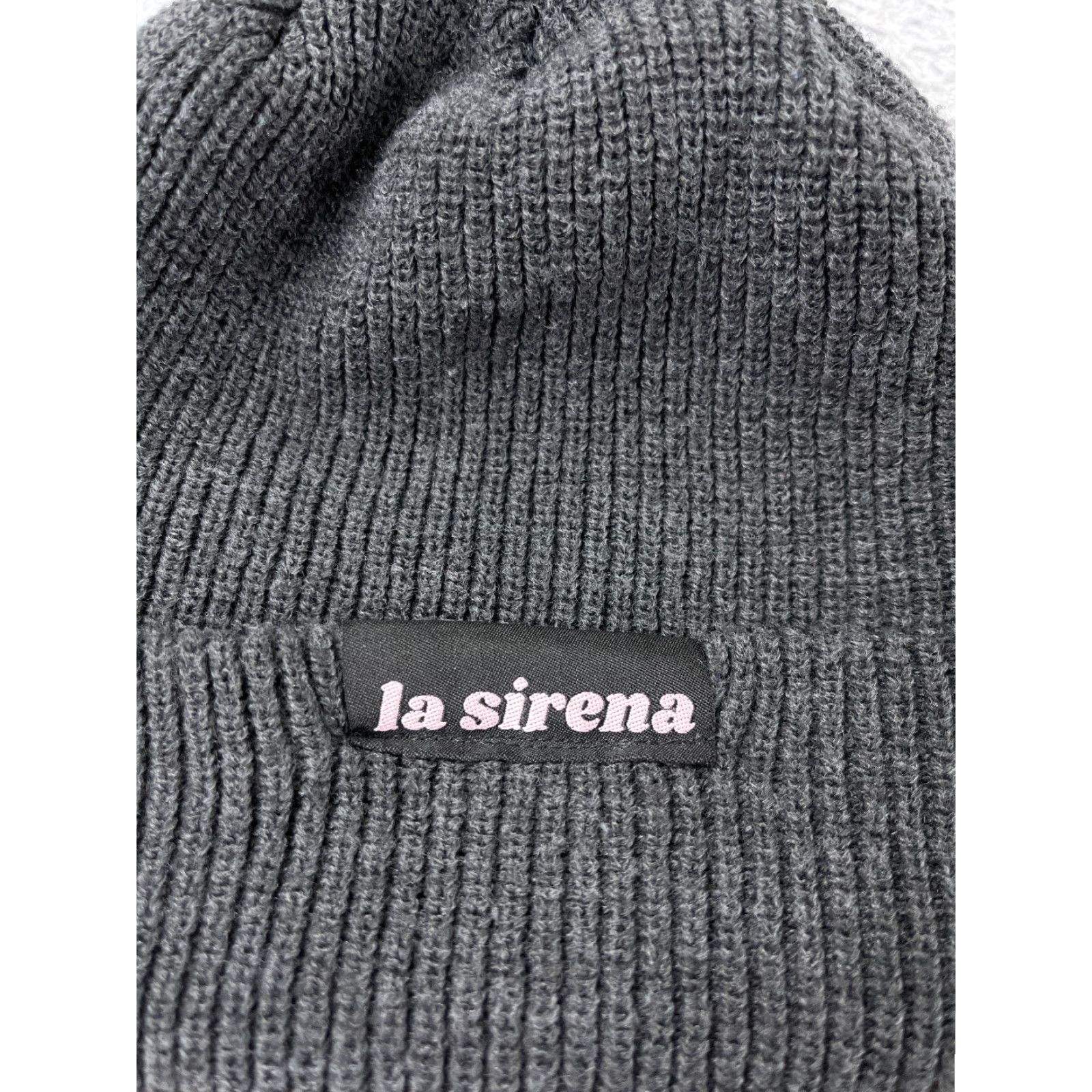 Vintage La Sirena Beanie Hat Adult One Size Gray Knit Acrylic Snow Winter Size ONE SIZE - 2 Thumbnail