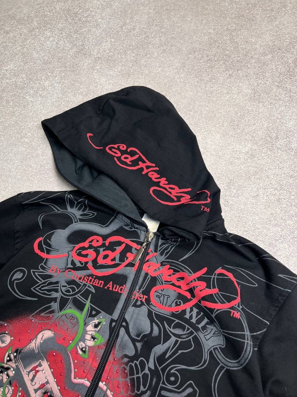 Ed Hardy VINTAGE ED HARDY CHRISTIAN AUDIGIER BOXY ZIP HOODIE L Size L / US 10 / IT 46 - 4 Thumbnail