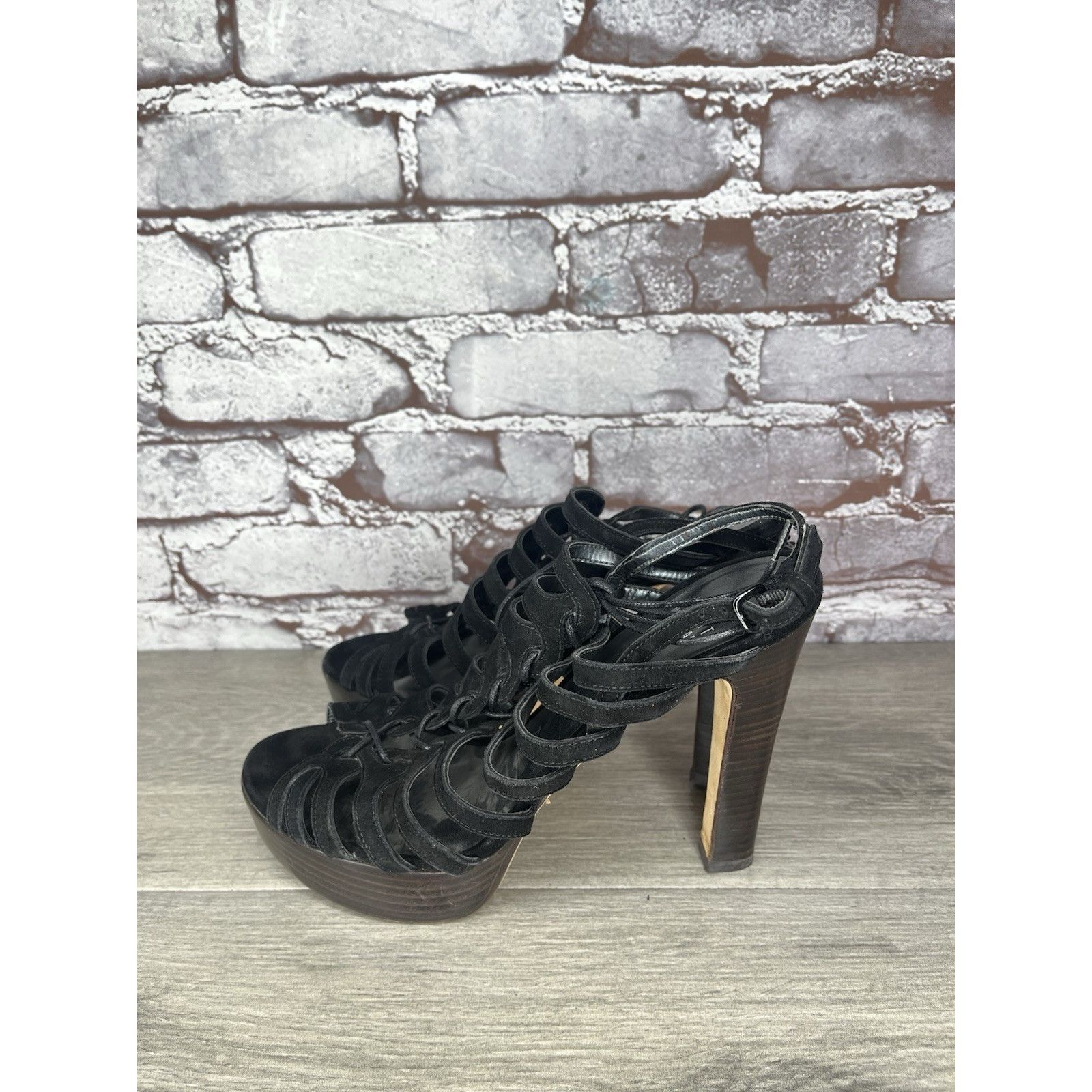 Stuart Weitzman Stuart Weitzman Black Suede Leather Caged Stiletto Heels Wom Size US 6 / IT 36 - 3 Thumbnail