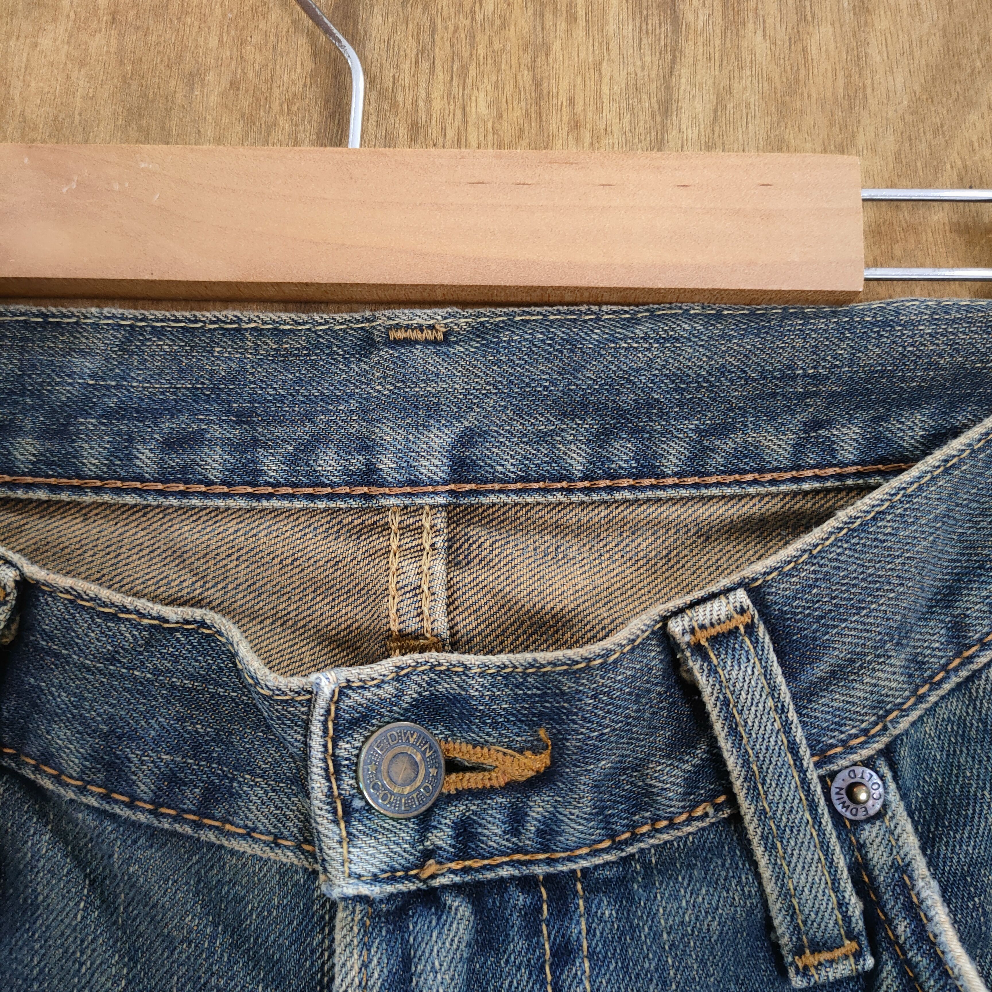 Edwin × Jean VINTAGE EDWIN 403 RIPPED JEANS DENIM PANTS Size US 33 - 8 Thumbnail