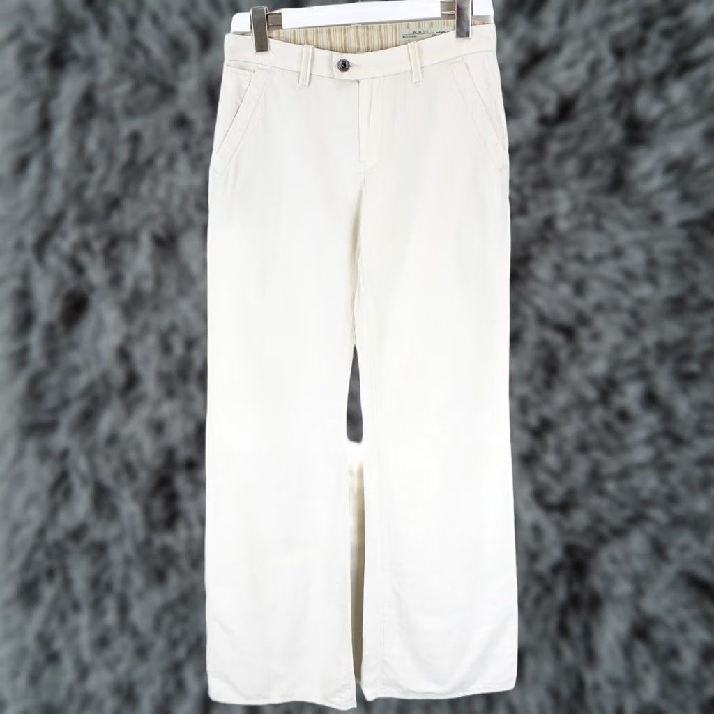 Diesel Diesel Flairlegg-a Regular-Flare 00DQZ Trousers Women's W26 Linen Blend Ivory Size 26" / US 2 / IT 38 - 1 Thumbnail