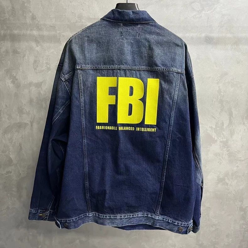 Balenciaga Balenciaga latest blue logo printed denim jacket-2506 Size US L / EU 52-54 / 3 - 4 Thumbnail