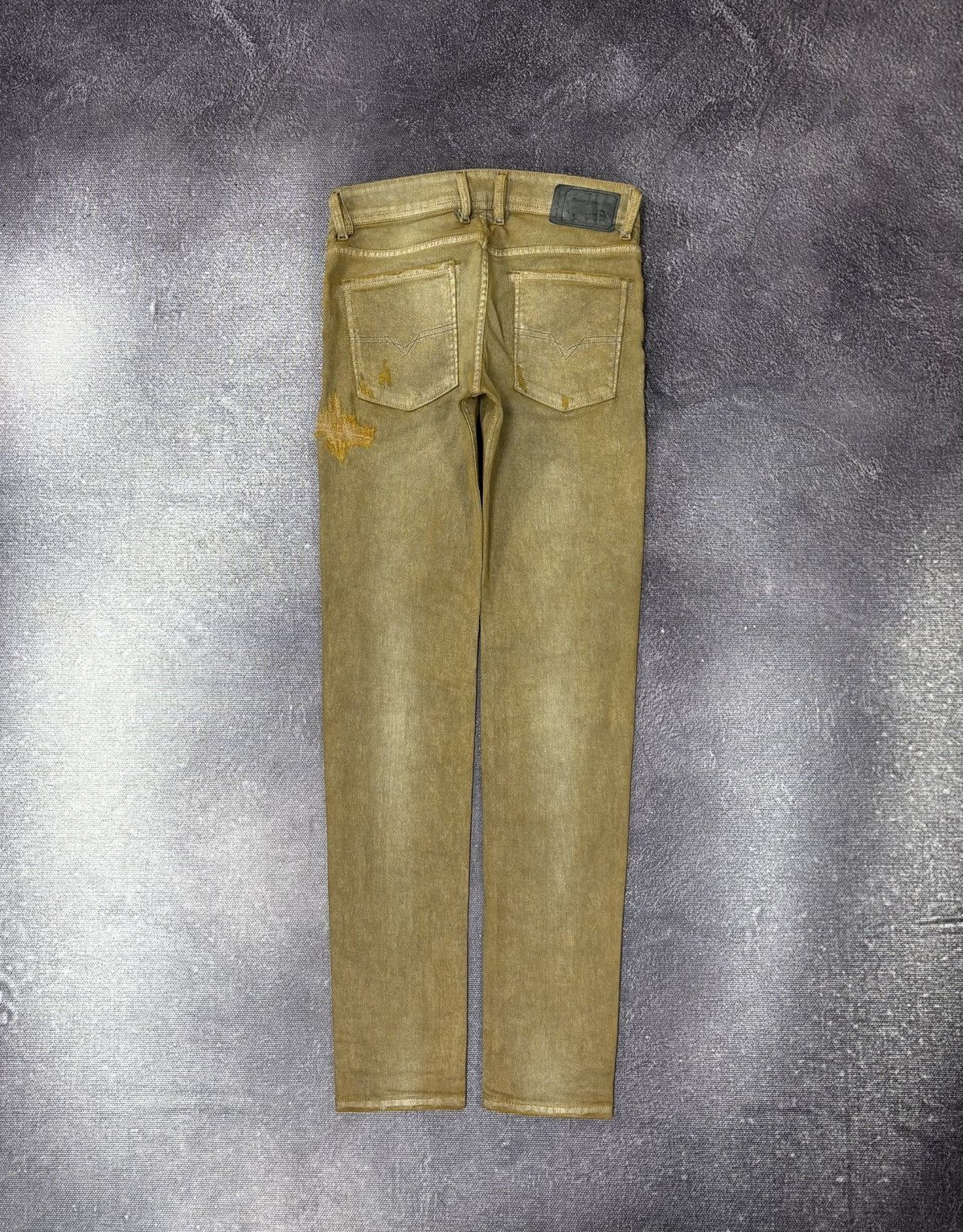Diesel Diesel Sleenker Slim Skinny NWT Distressed Gold Pants Jeans Size US 27 - 2 Thumbnail