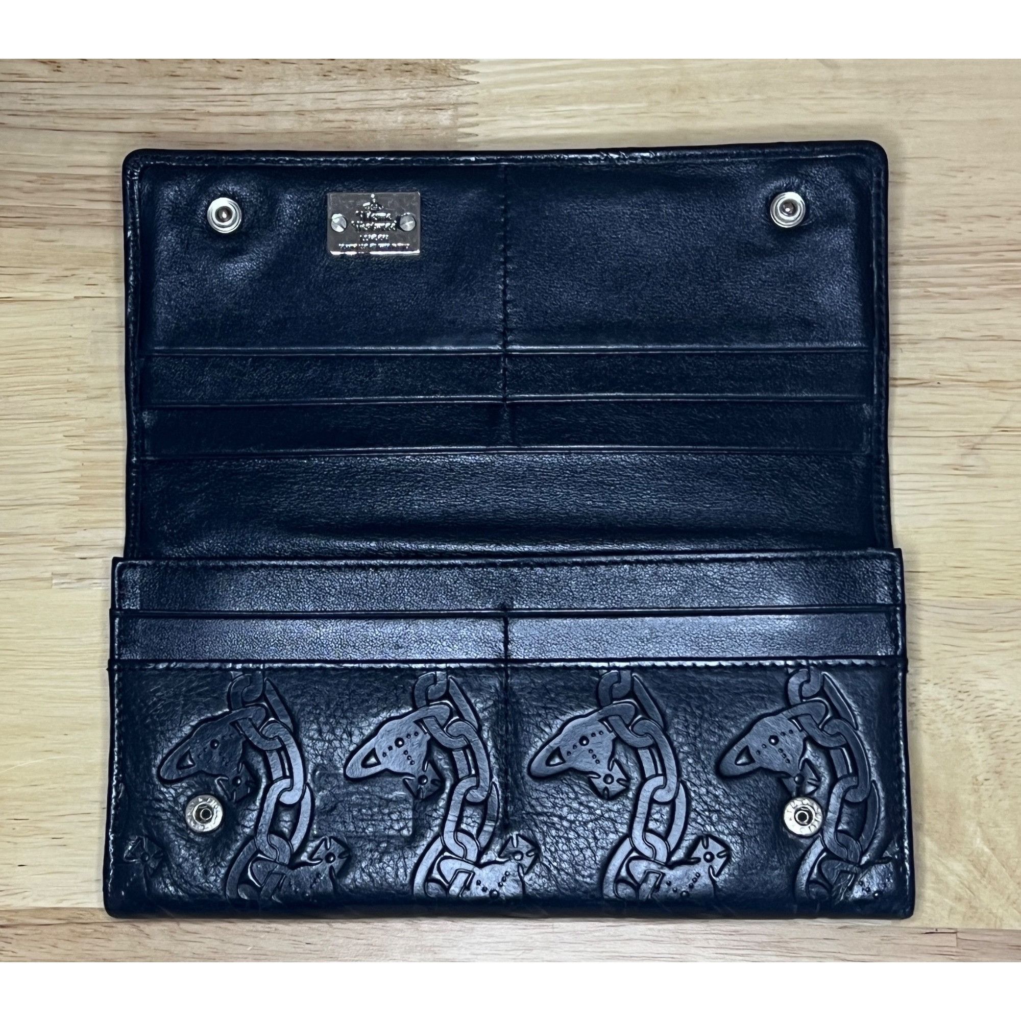 Vivienne Westwood Vivienne Westwood Black Embossed Leather Wallet With Orb Log Size ONE SIZE - 5 Thumbnail