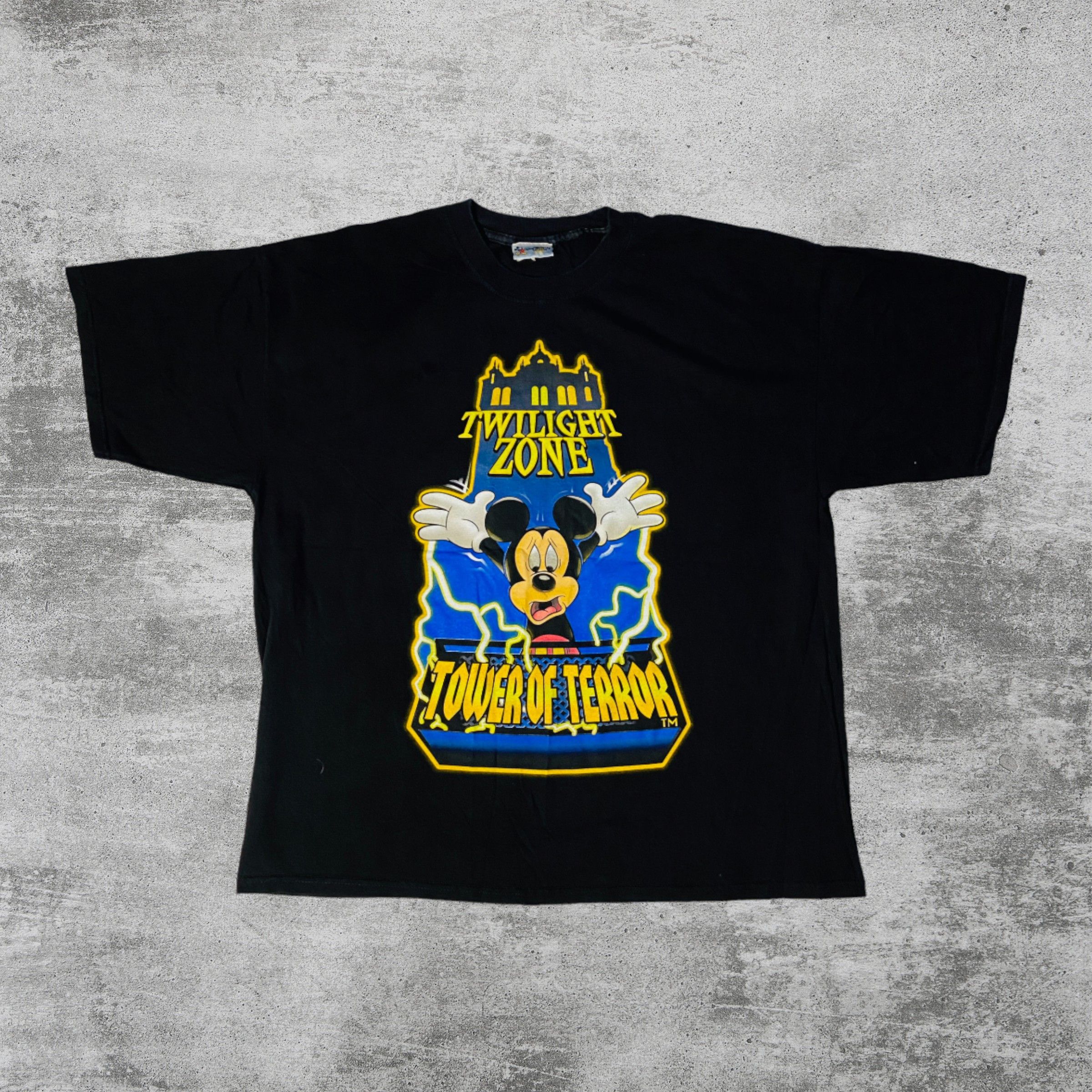 Disney TOWER OF TERROR SURVIVAL TWILIGHT ZONE RARE TEE 1990s 