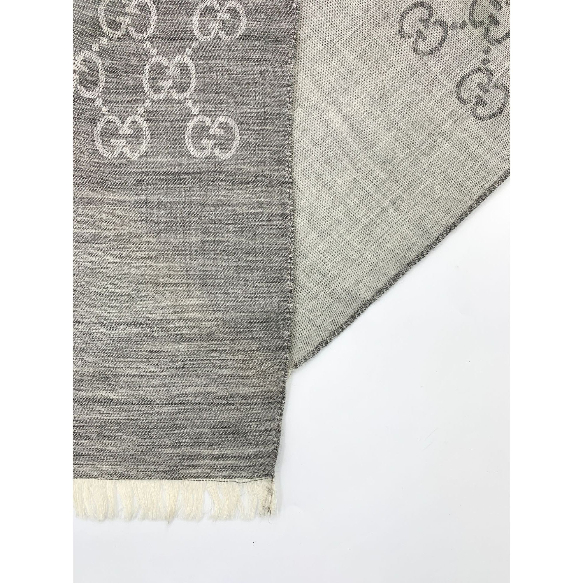 Gucci Gucci Double G Monogram Full Print Reversible Silk Wool Scar Size ONE SIZE - 5 Thumbnail