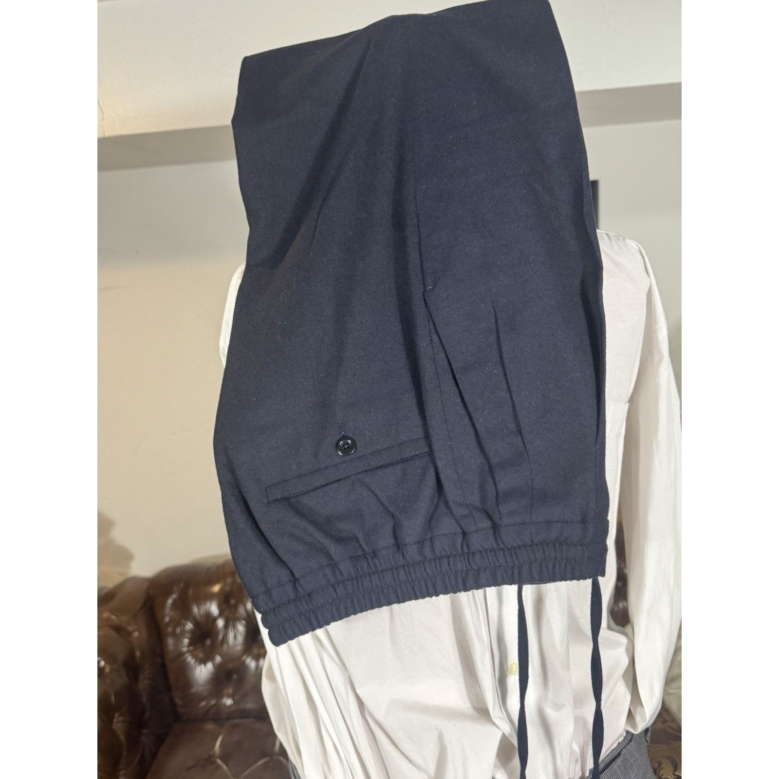 Rubinacci Rubinacci Napoli Navy Blue Stretch Waist Wool Trouser 30x29 Size US 30 / EU 46 - 8 Thumbnail