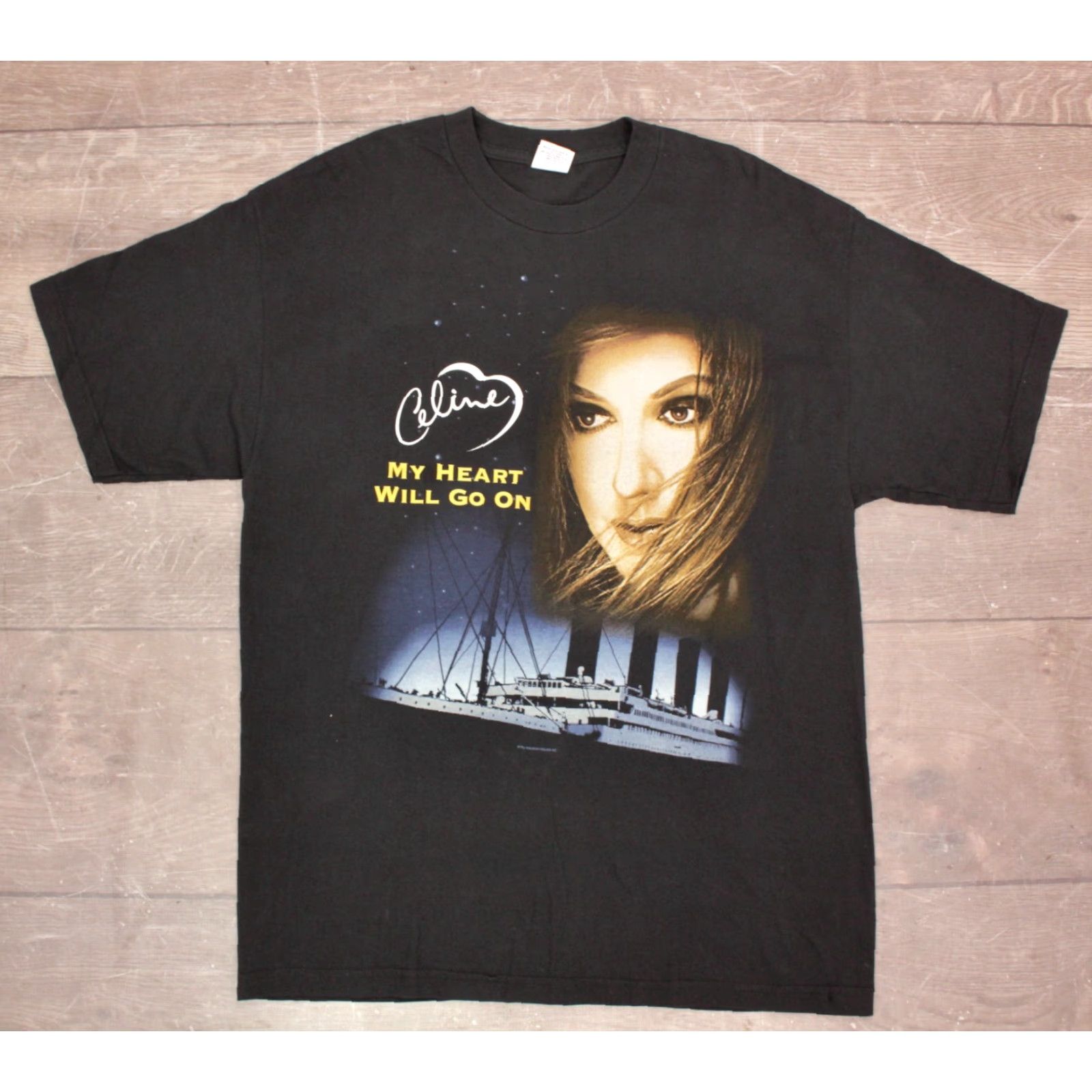 Celine VINTAGE Men’s Hyland 90s Celine Dion ’99 Tour Black TShirt XL Graphic Tee Mens Size US XL / EU 56 / 4 - 2 Thumbnail
