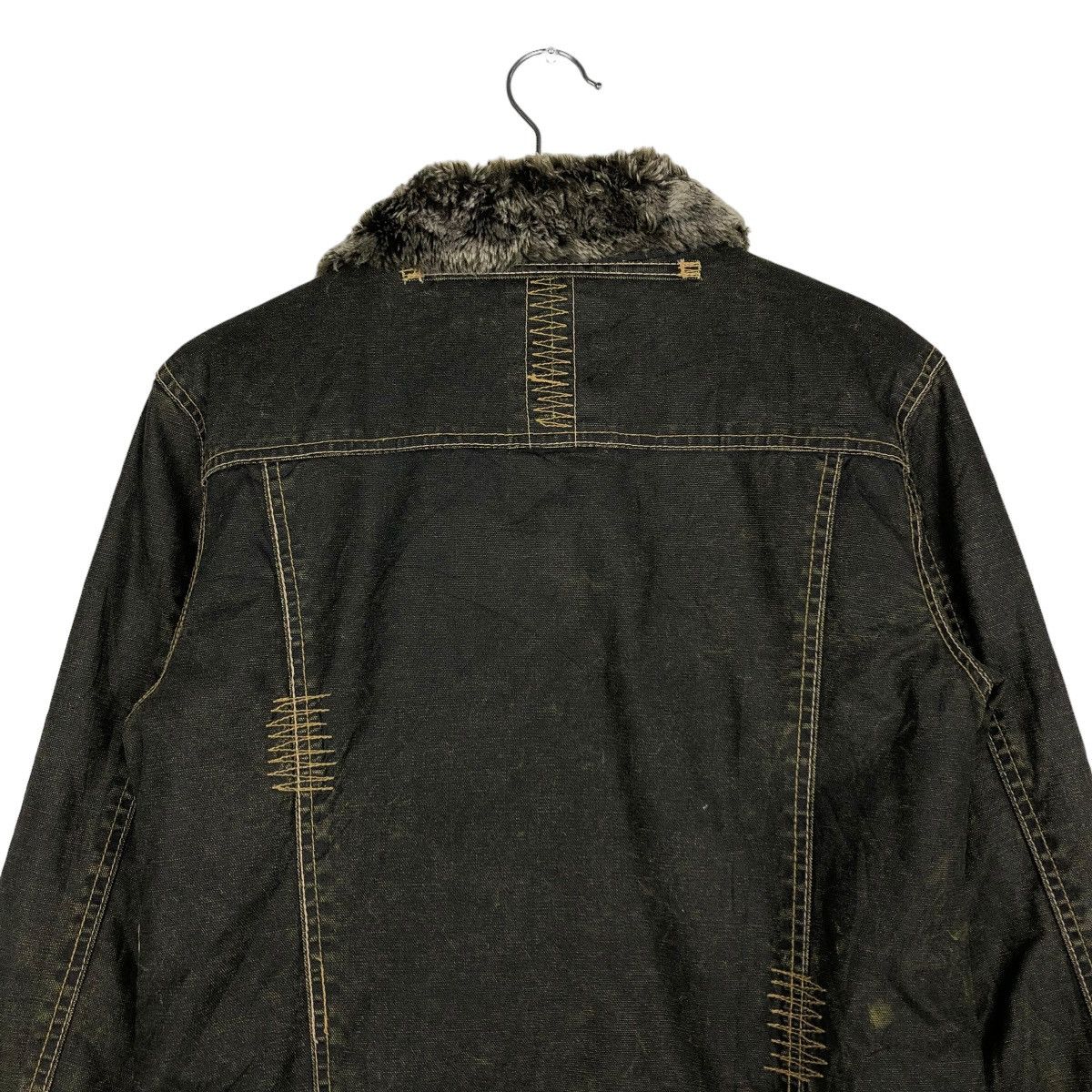 Japanese Brand 🔥VINTAGE BIKER JACKET TRUCKER MINK FUR LINING ISSEY MIYAKE Size US S / EU 44-46 / 1 - 11 Thumbnail