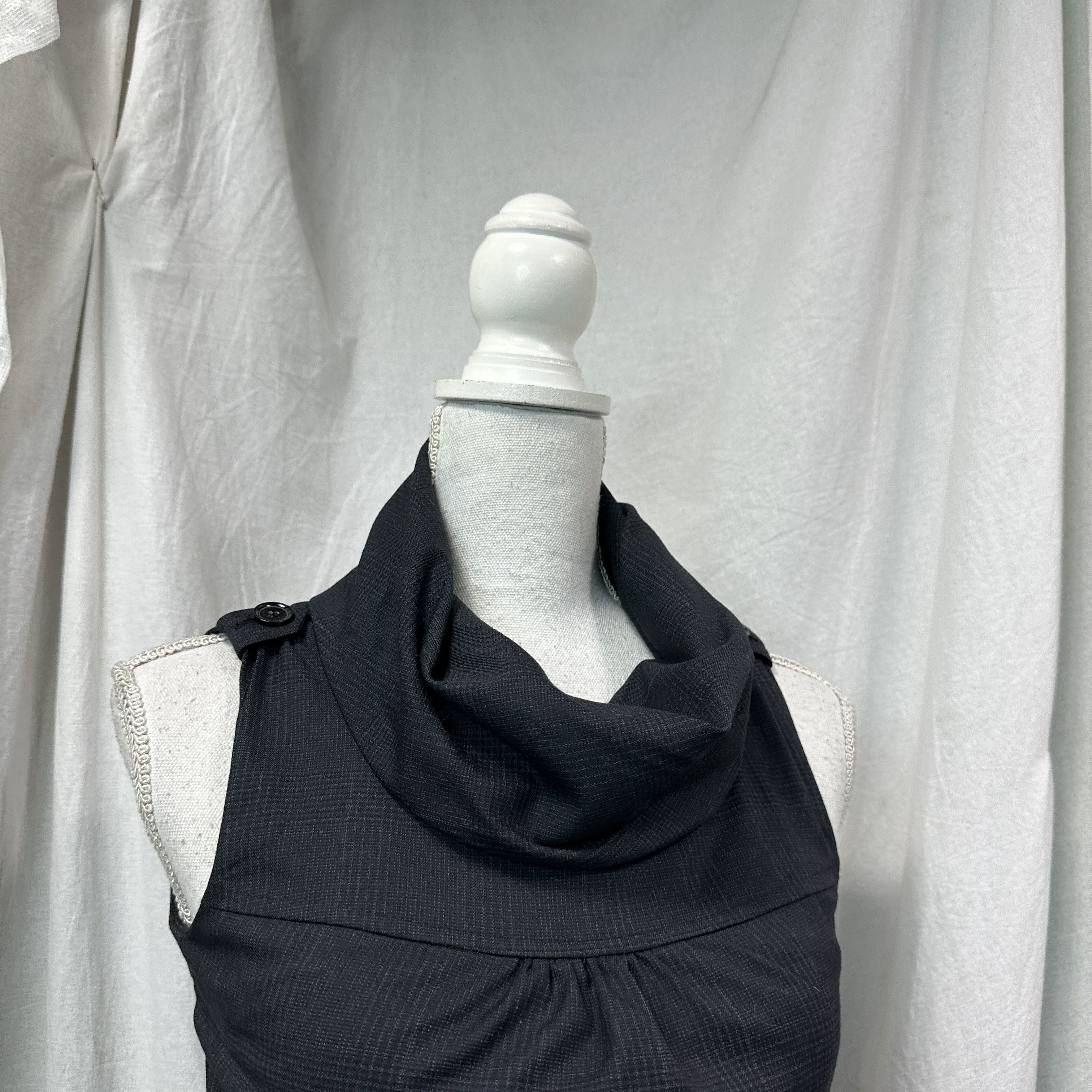 Esprit Vintage Avant Garde Office Siren Big Collar Dress 00s Size S / US 4 / IT 40 - 6 Thumbnail