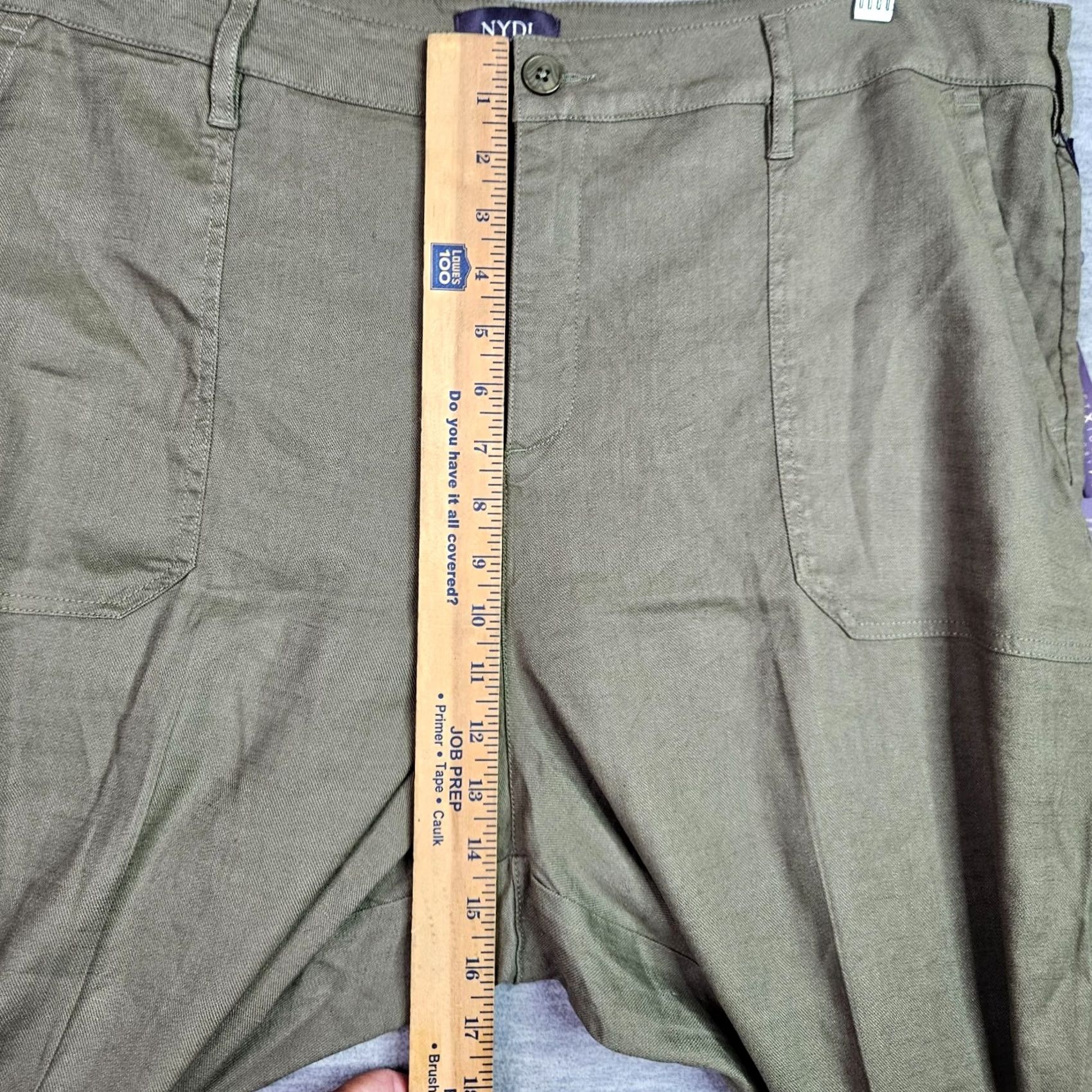 NYDJ NYDJ Shorts Women 16W Plus Size Olive Green Cropped Cargo Pants NWT Size 38" / US 16 / IT 52 - 6 Thumbnail