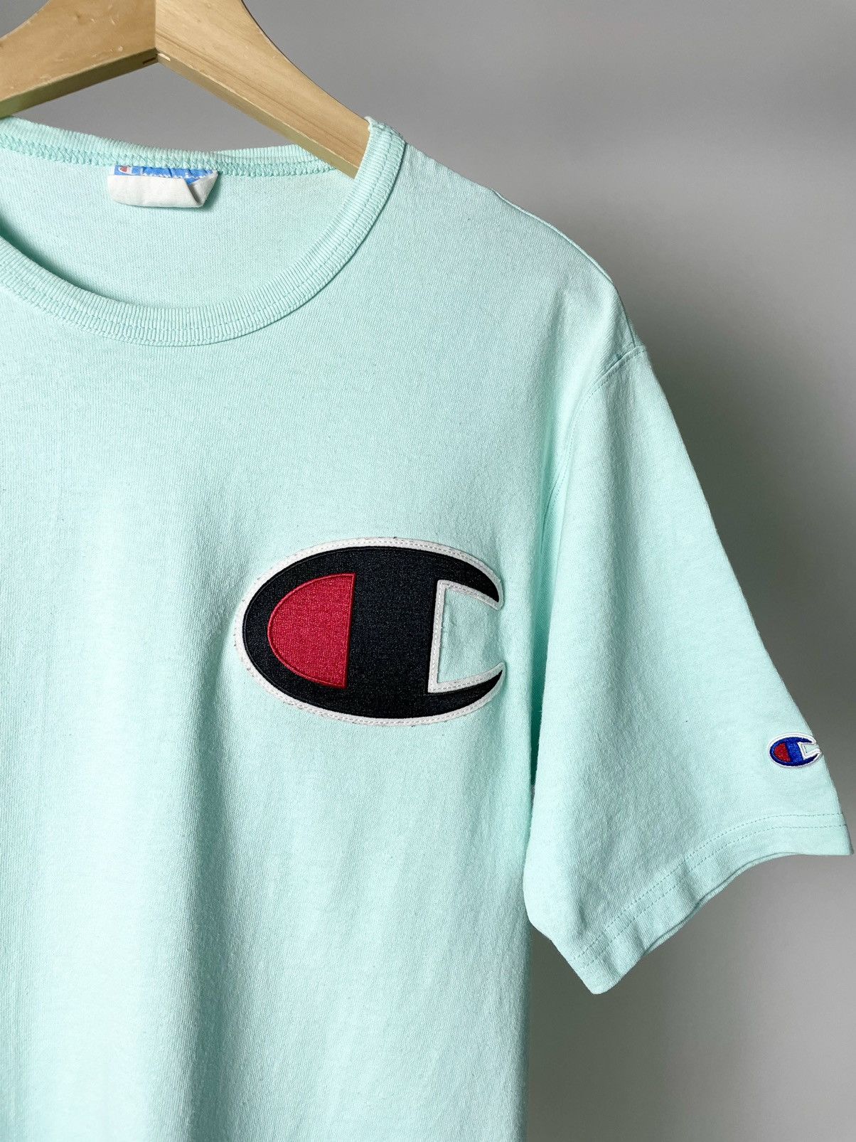 Champion Champion 💫 vintage big orbit logo green tee t shirt Size US L / EU 52-54 / 3 - 3 Thumbnail