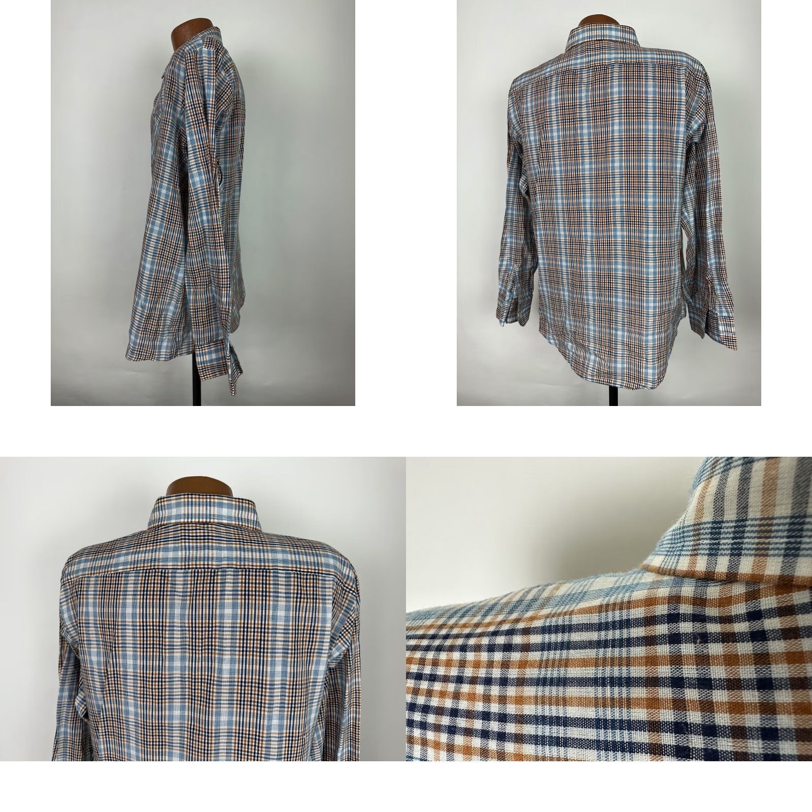 Sears VINTAGE Sears Perma-Prest Shirt Men XL Slim Plaid Long Sleeve Button Up Blue Size US XL / EU 56 / 4 - 8 Thumbnail