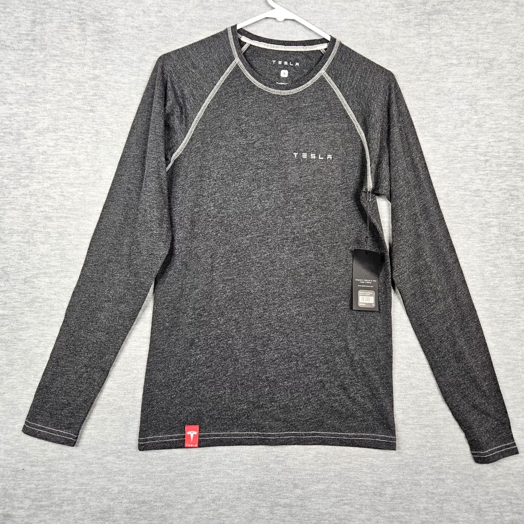 Vintage TESLA Men’s Baseball Long Sleeve Tee S Charcoal Gray Cotton Polyester Tee New Size US S / EU 44-46 / 1 - 2 Thumbnail