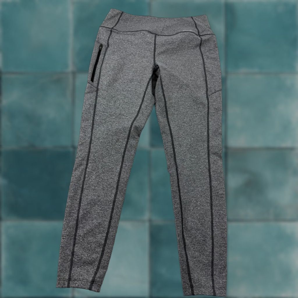 Eddie Bauer VINTAGE Eddie Bauer Leggings Womens L Gray Fleece Lined Ankle Zip Pocket Hiking Size 36" / US 14 / IT 50 - 1 Thumbnail