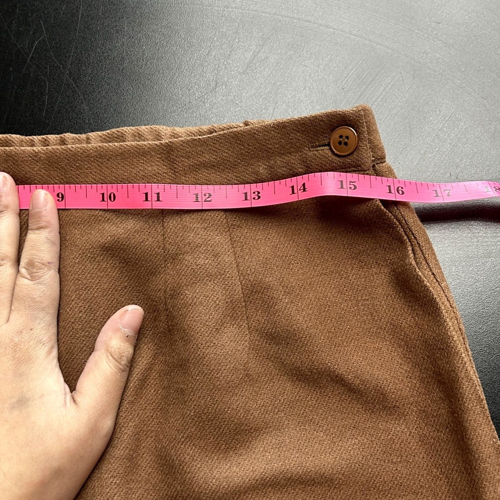 Vintage VINTAGE Azzurri Skirt Womens 32" Brown Knee Length Pencil Lined Twill Office Knee-Length Pencil Skirt Women 90s Brown Solid Twill Office Womens Size 24" / US 00 / IT 34 - 3 Thumbnail