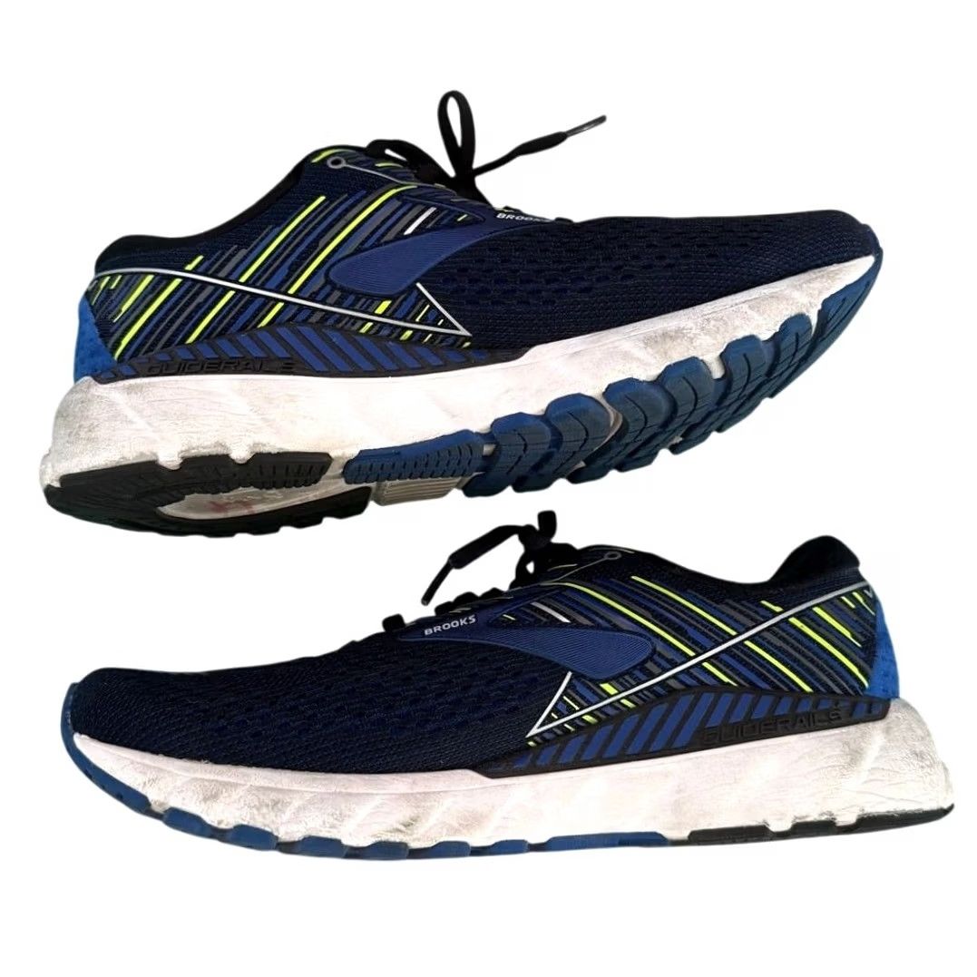 Brooks Brooks Adrenaline 19 Navy Blue/Neon Green Lace Up Running Shoes Sneakers - Size 10 Mens Size US 10 / EU 43 - 6 Thumbnail