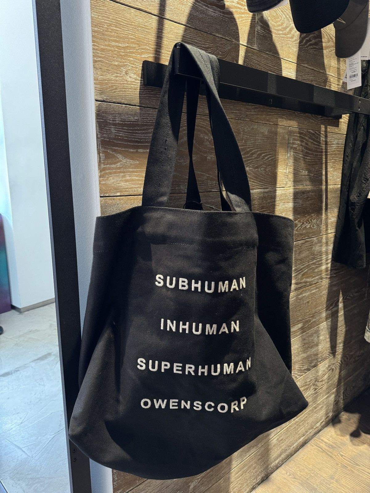 Rick Owens Last Rick Owens Embroidered Subhuman Black Large Tote Bag Size ONE SIZE - 1 Thumbnail